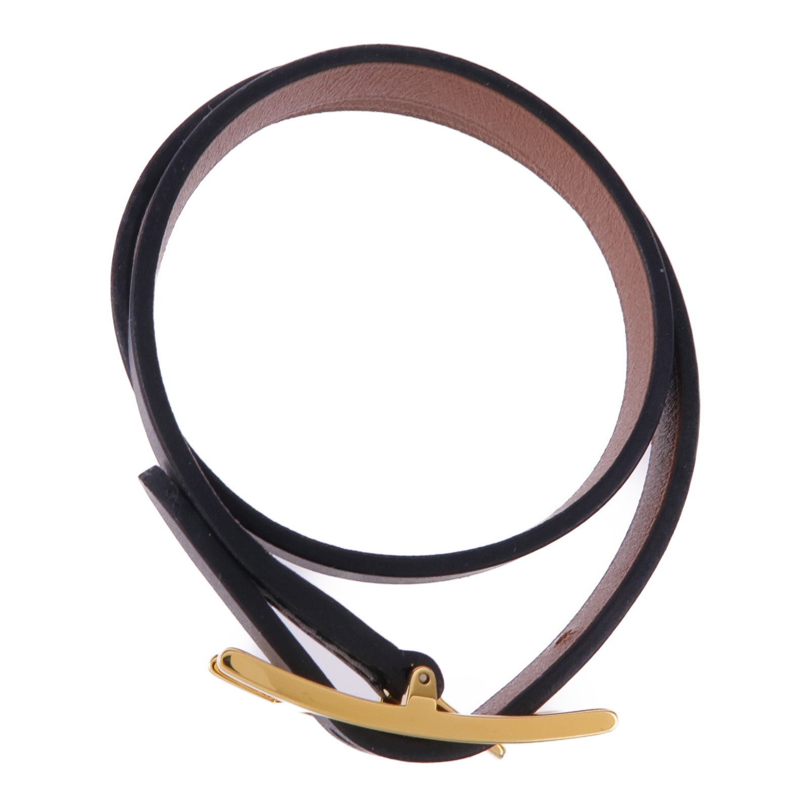 HERMES Swift皮革Behapi Double Tour金扣手帶Noir