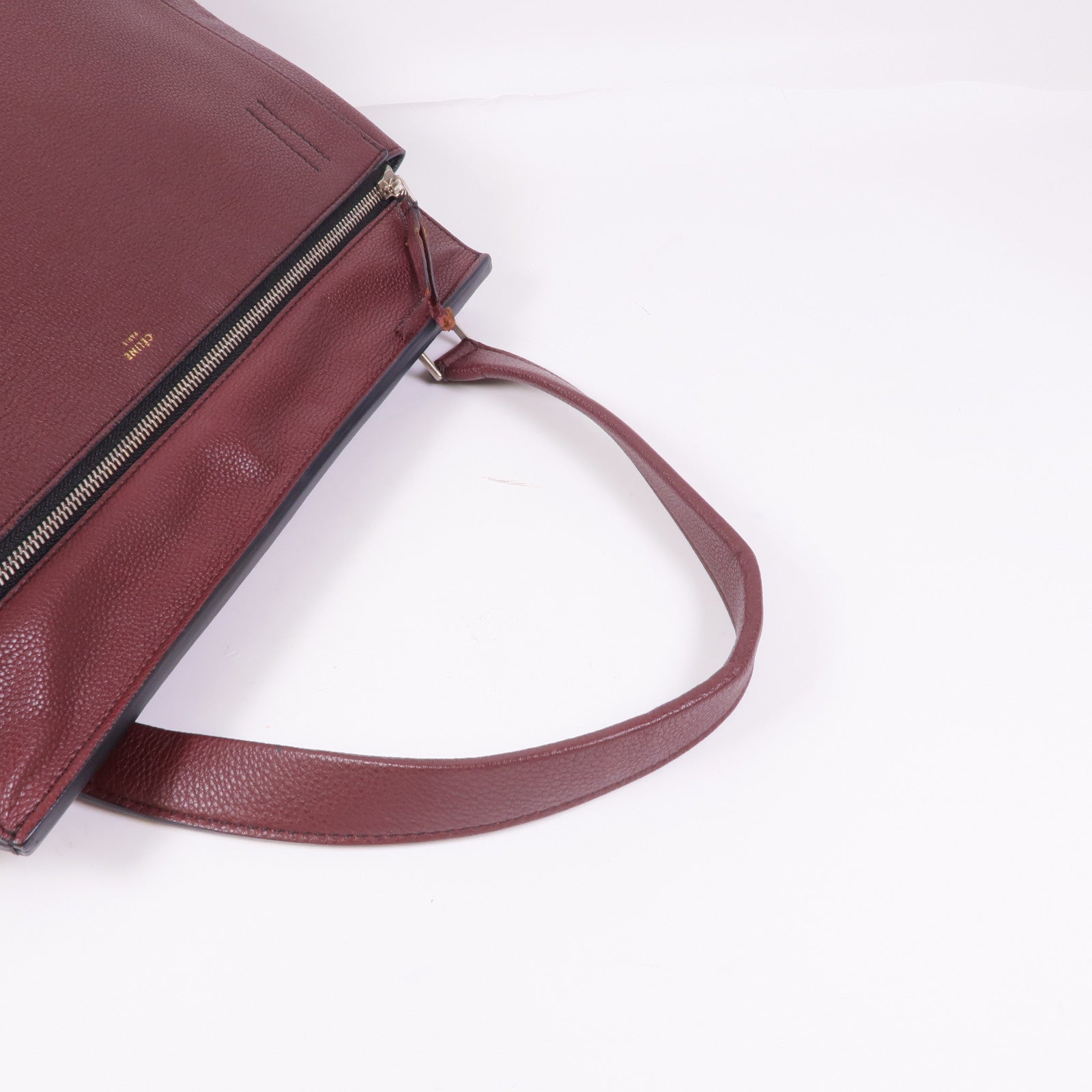 CELINE 牛皮皮革Edge Medium銀扣手挽袋