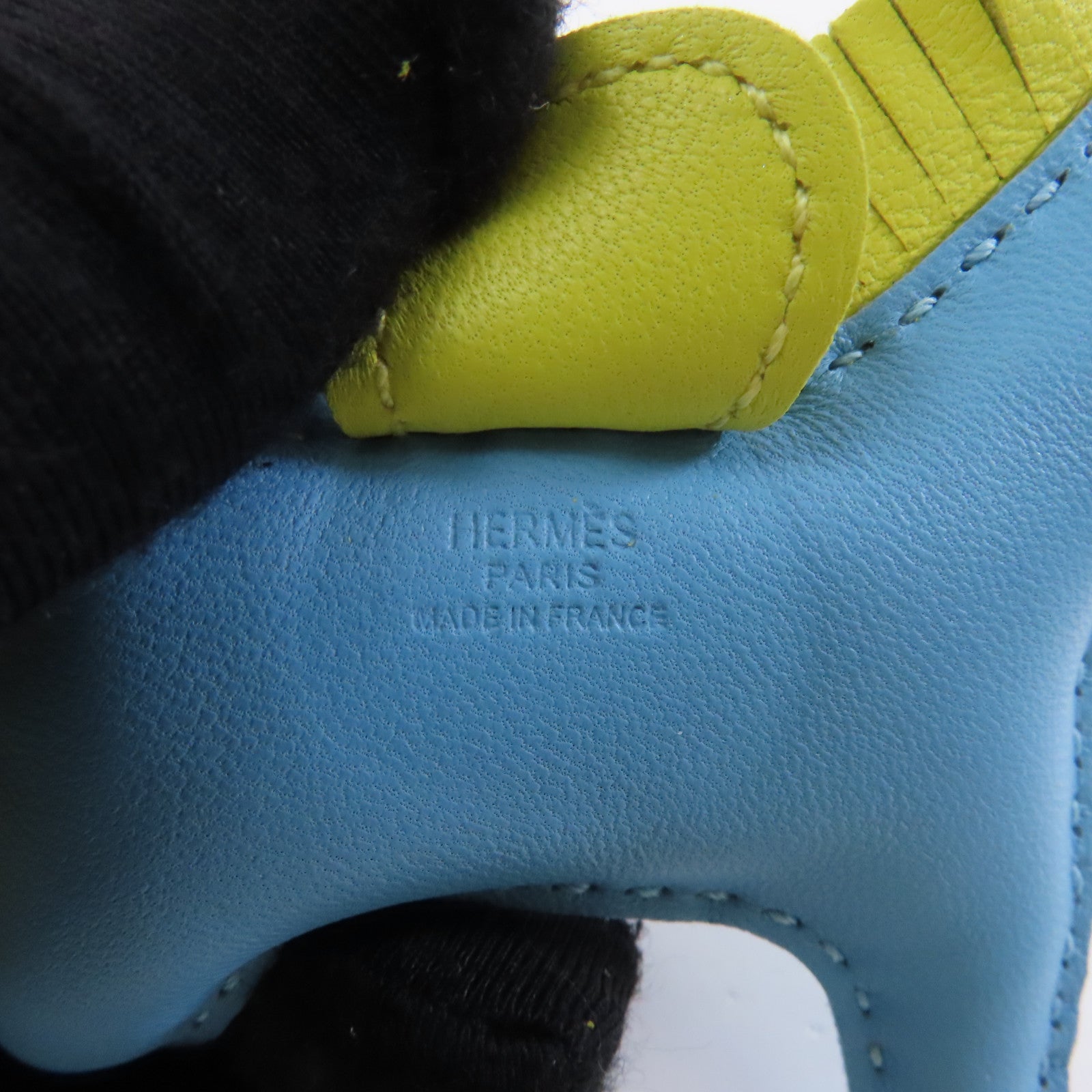HERMES Swift皮革Rodeo PM掛飾淺藍色/黃色/綠色