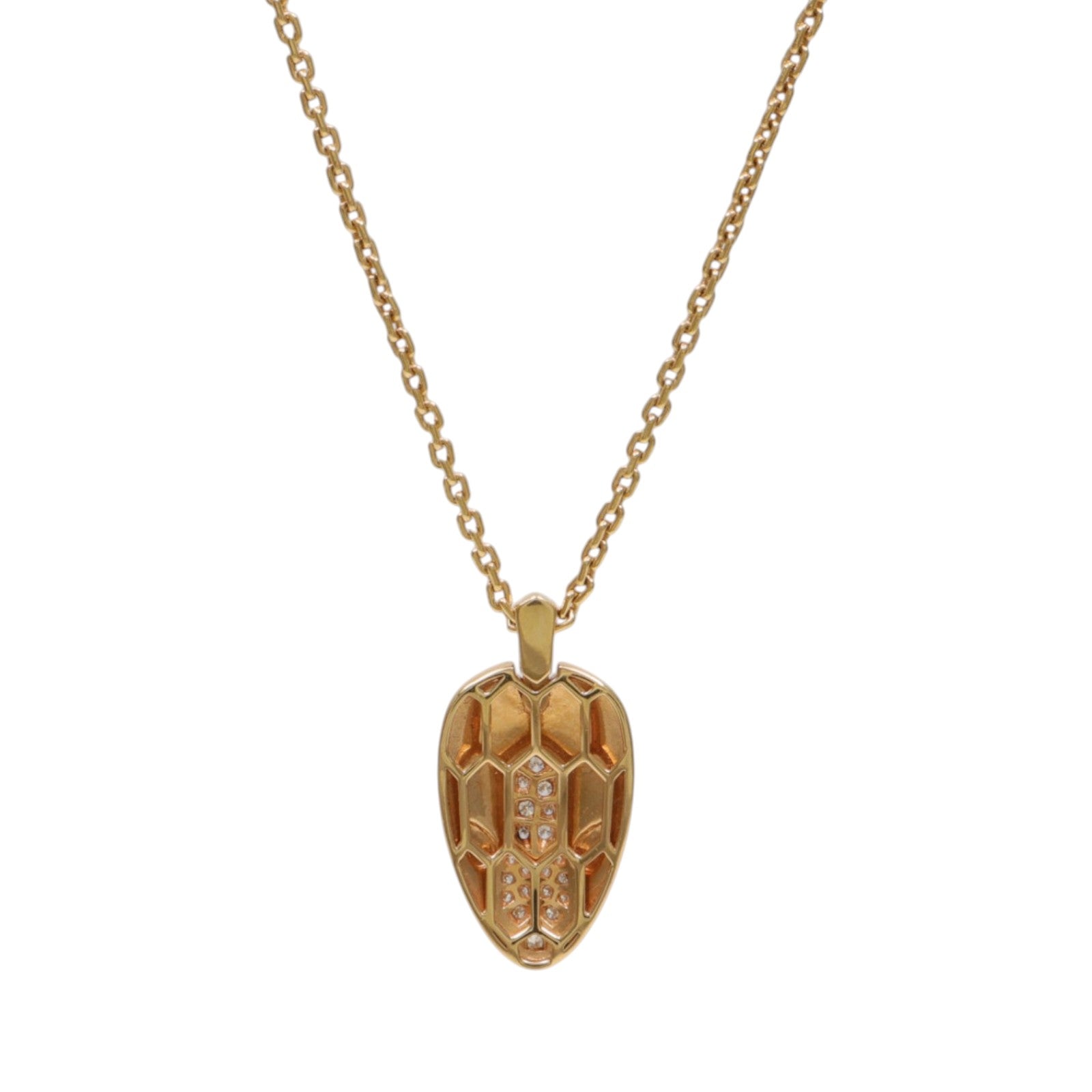 BVLGARI 18K玫瑰金Serpenti Seduttori Necklace孔雀石/鑽石項鍊