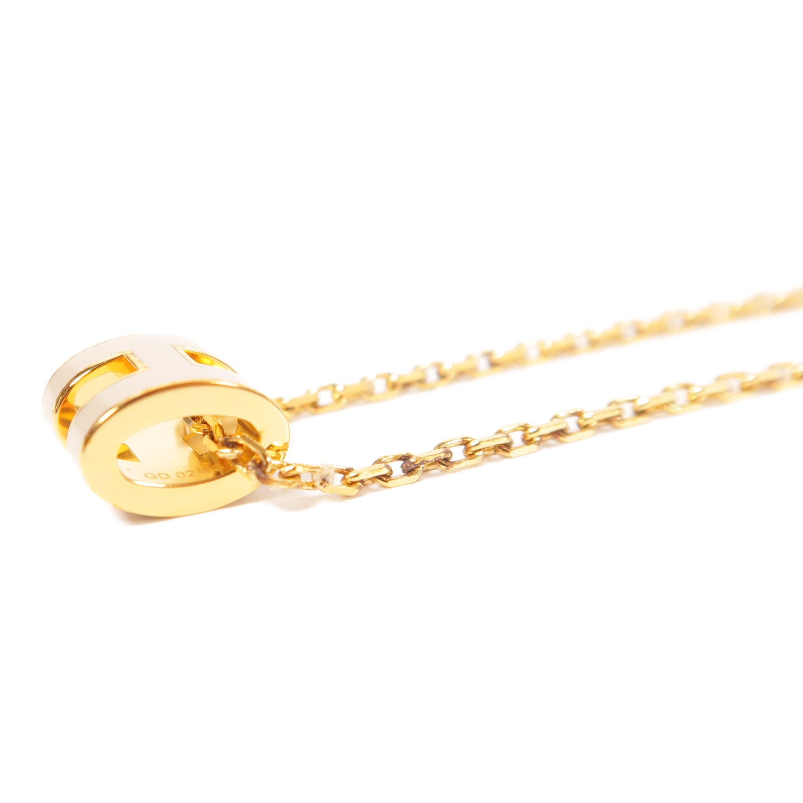 HERMES 金屬/琺瑯Mini POP H Necklace金扣項鏈Chai