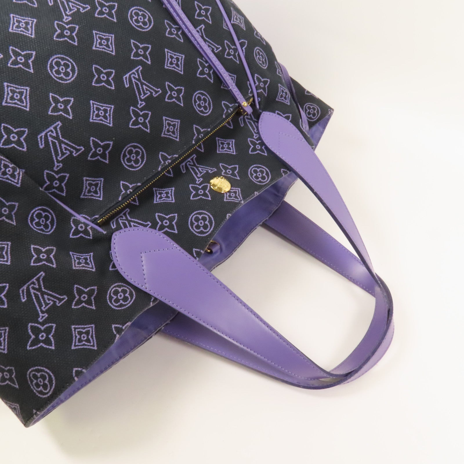 LOUIS VUITTON 帆布Cabas Ipanema PM金扣肩背袋