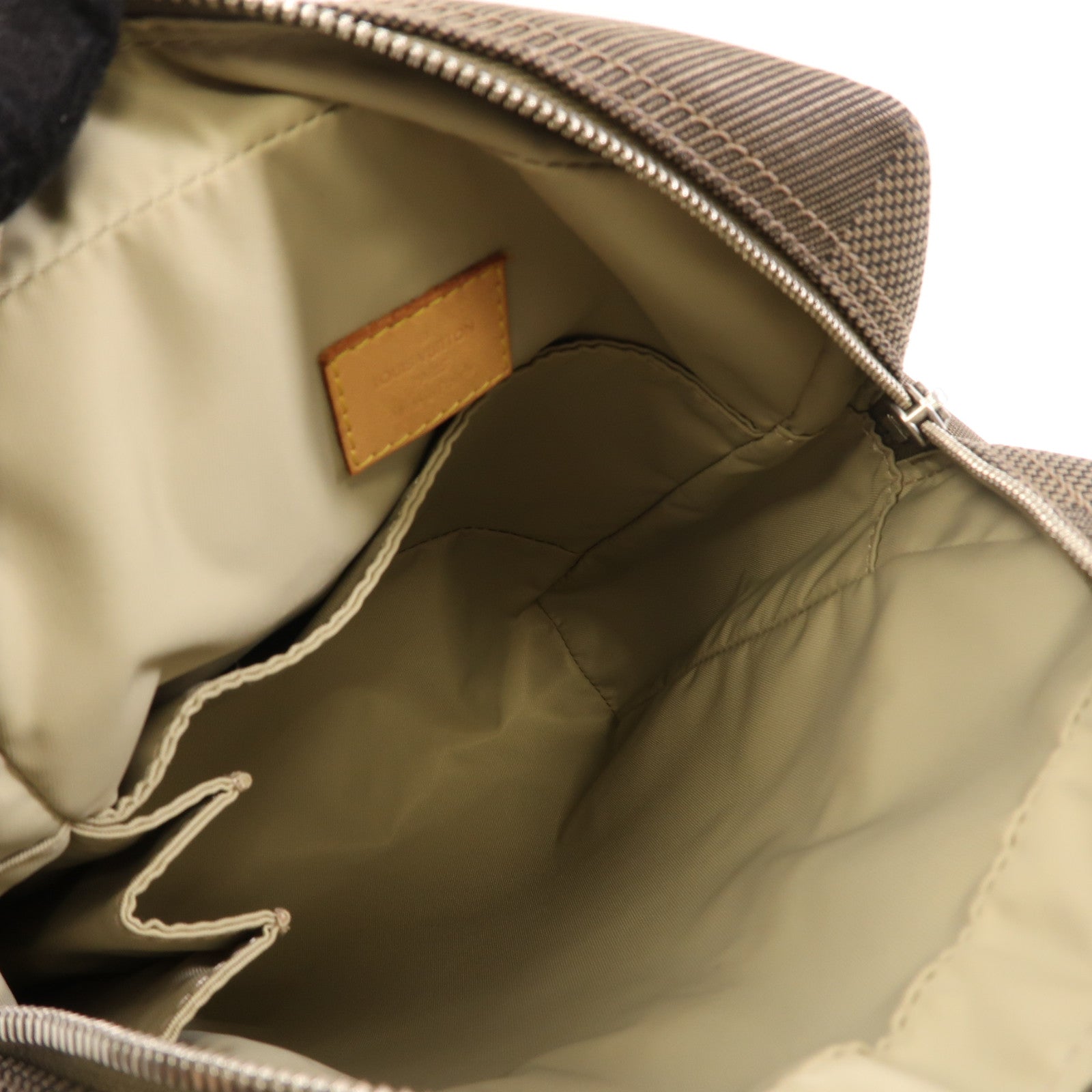 LOUIS VUITTON Damier Geant Citadin NM銀扣肩背袋棕色