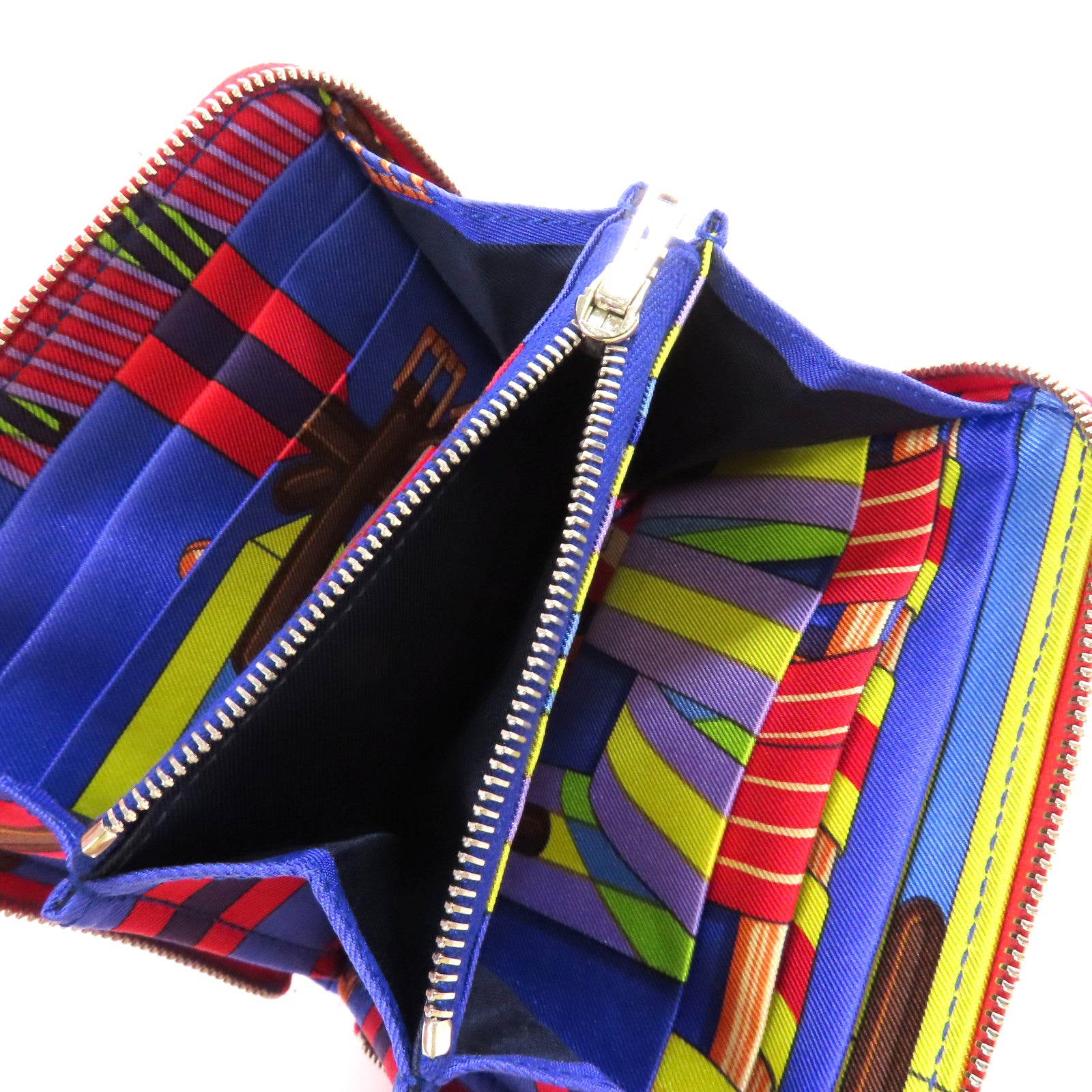 HERMES Epsom皮革Silk'In Compact Wallet銀扣拉鏈短錢包深粉紅色