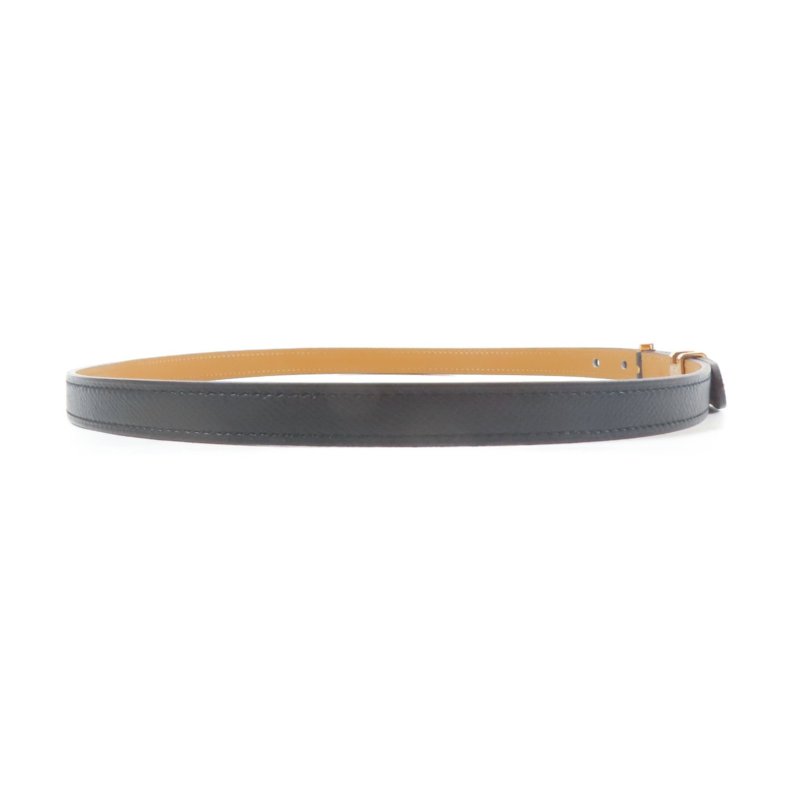 HERMES Veau Epsom皮革Pop H Belt金扣皮帶黑色