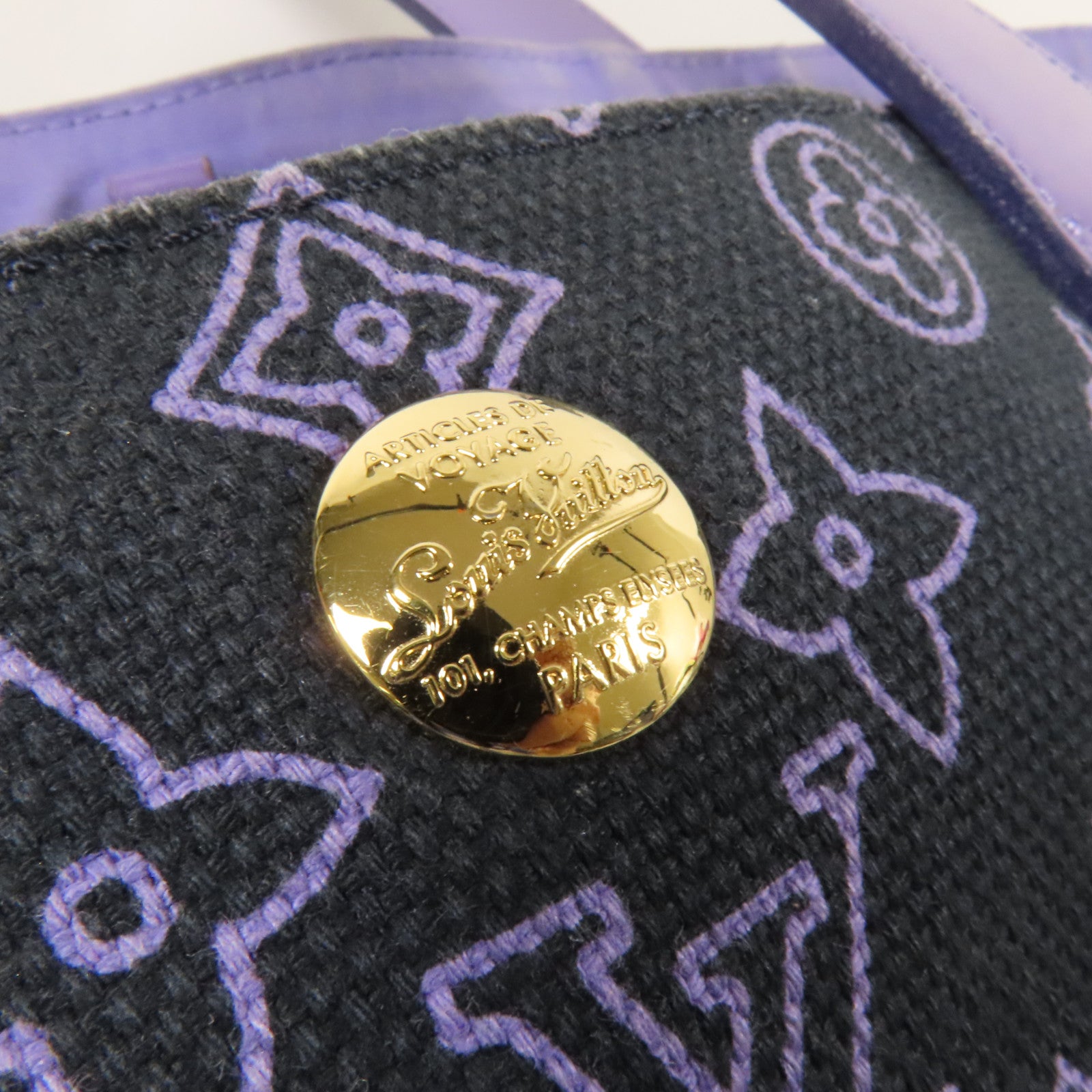 LOUIS VUITTON 帆布Cabas Ipanema PM金扣肩背袋