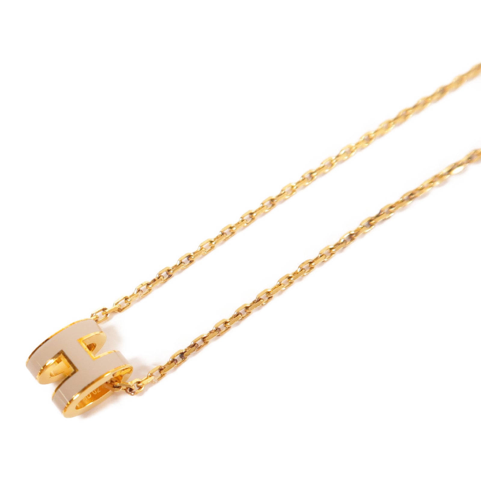 HERMES 金屬/琺瑯Mini POP H Necklace金扣項鏈Chai