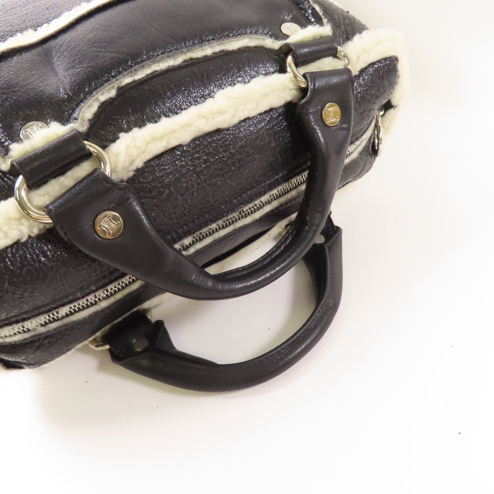 CELINE 【激減優惠】牛皮皮革Handbag銀扣手挽袋