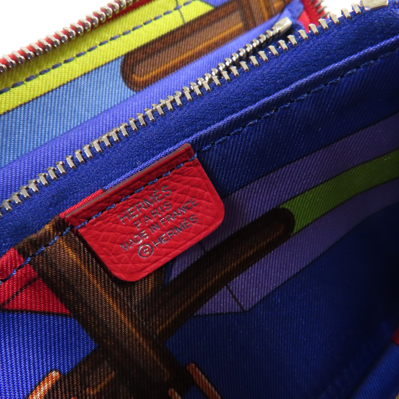 HERMES Epsom皮革Silk'In Compact Wallet銀扣拉鏈短錢包深粉紅色