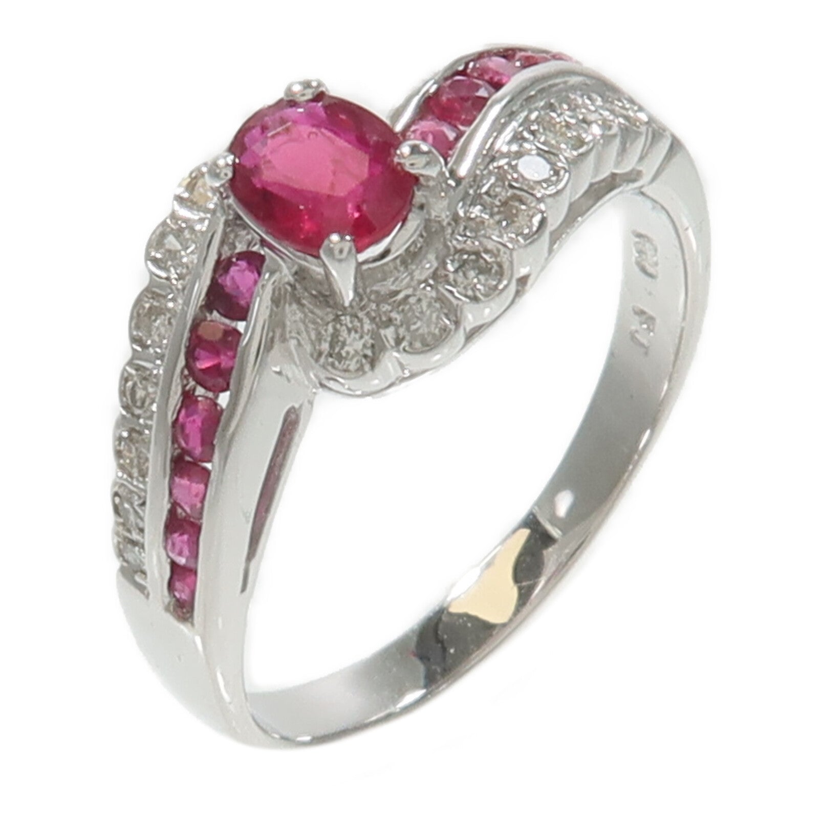JEWELRY 18K白金Ruby Diamond Ring紅寶石/鑽石戒指