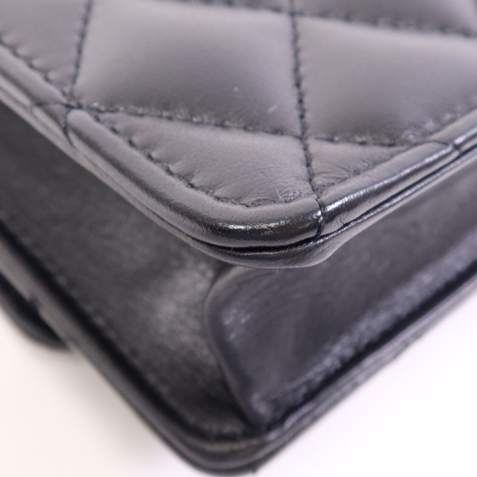 CHANEL 羊皮皮革WOC Wallet On Chain Handle金扣鏈帶手挽肩背兩用袋