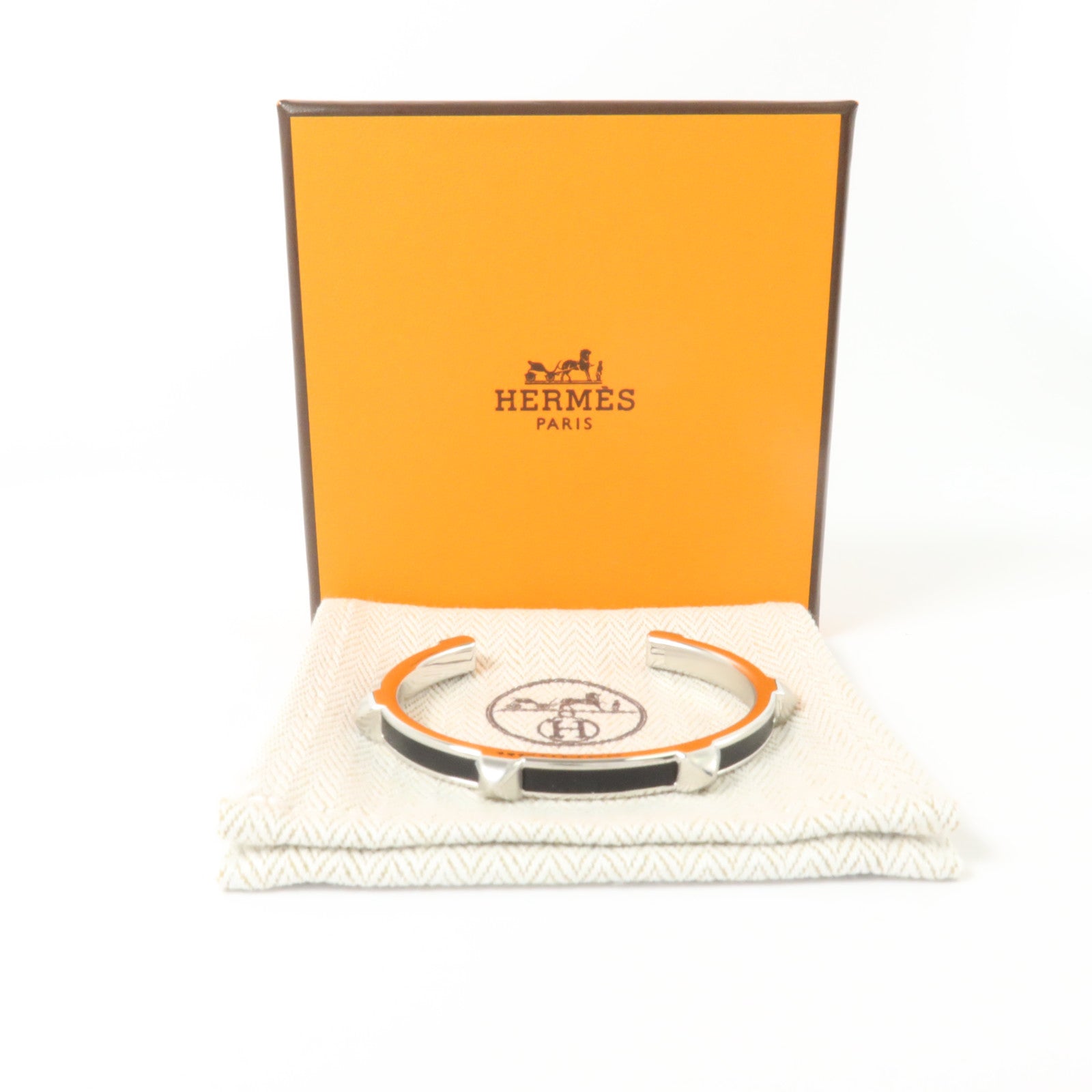 HERMES Box皮革/金屬Athena Bracelet手鏈