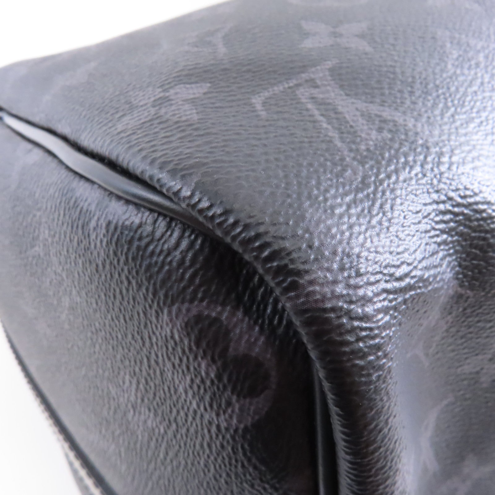 LOUIS VUITTON Monogram Eclipse Keepall Bandouliere 45銀扣手挽肩背兩用袋黑色