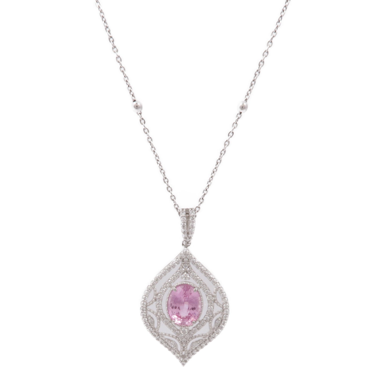 JEWELRY 【激減優惠】PT900鉑金Pink Sapphire Necklace項鍊