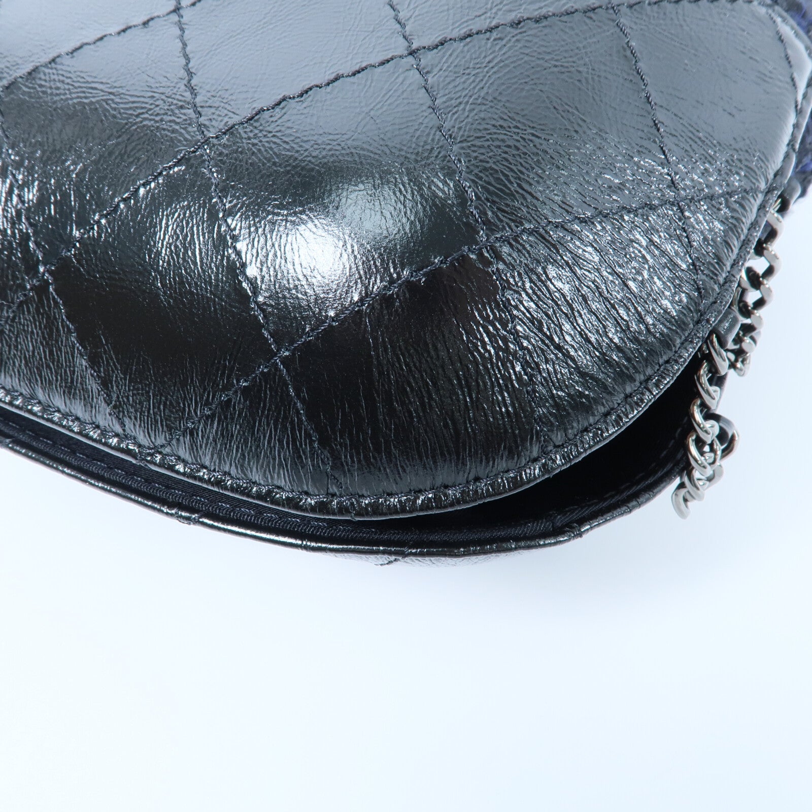 CHANEL 牛皮皮革/Tweed Small Gabrielle Bucket鏈帶肩背袋