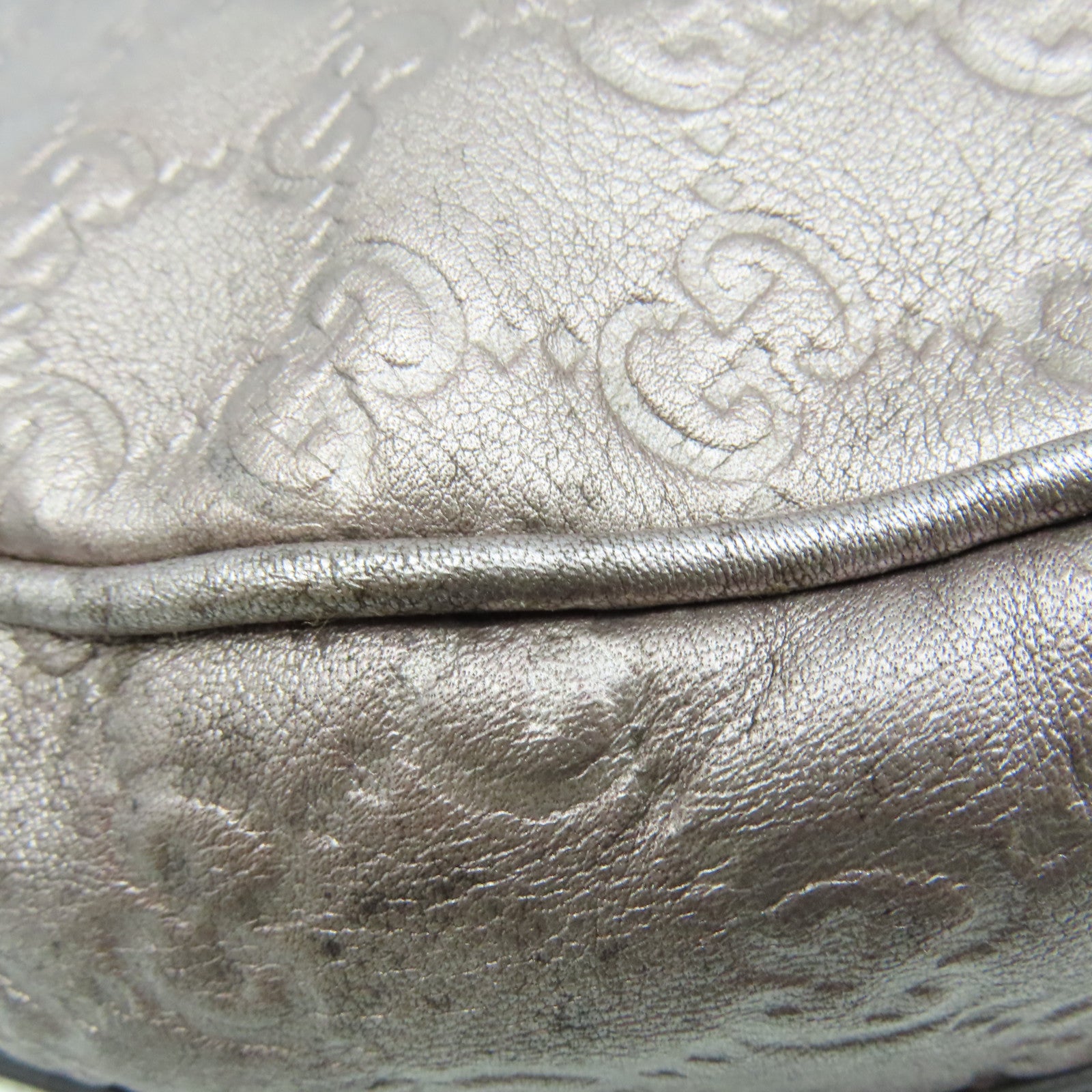 GUCCI 【清倉大減價】牛皮皮革Shoulder Bag肩背袋銀淺紫紅色