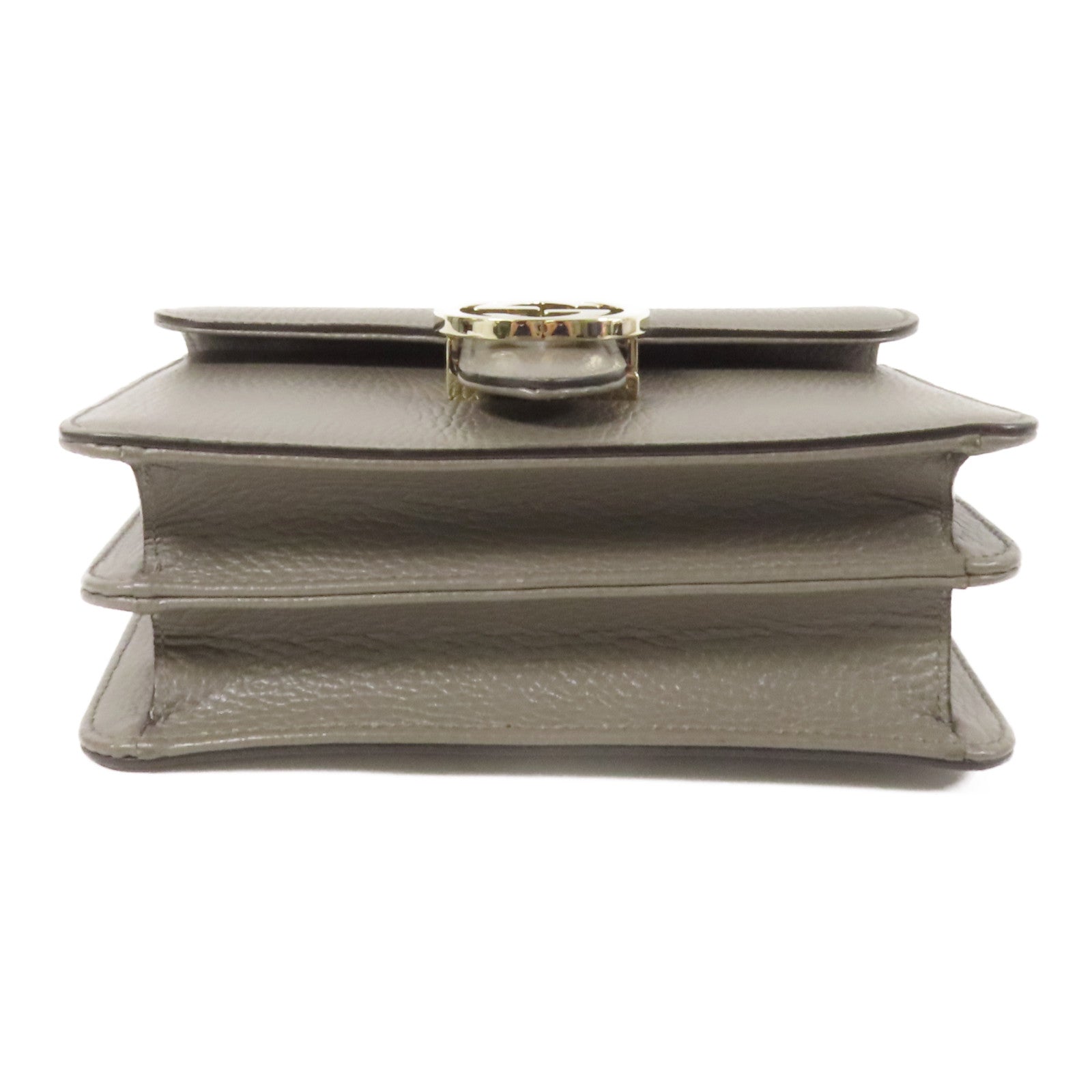 GUCCI 牛皮皮革Interlocking G金扣鏈帶肩背袋