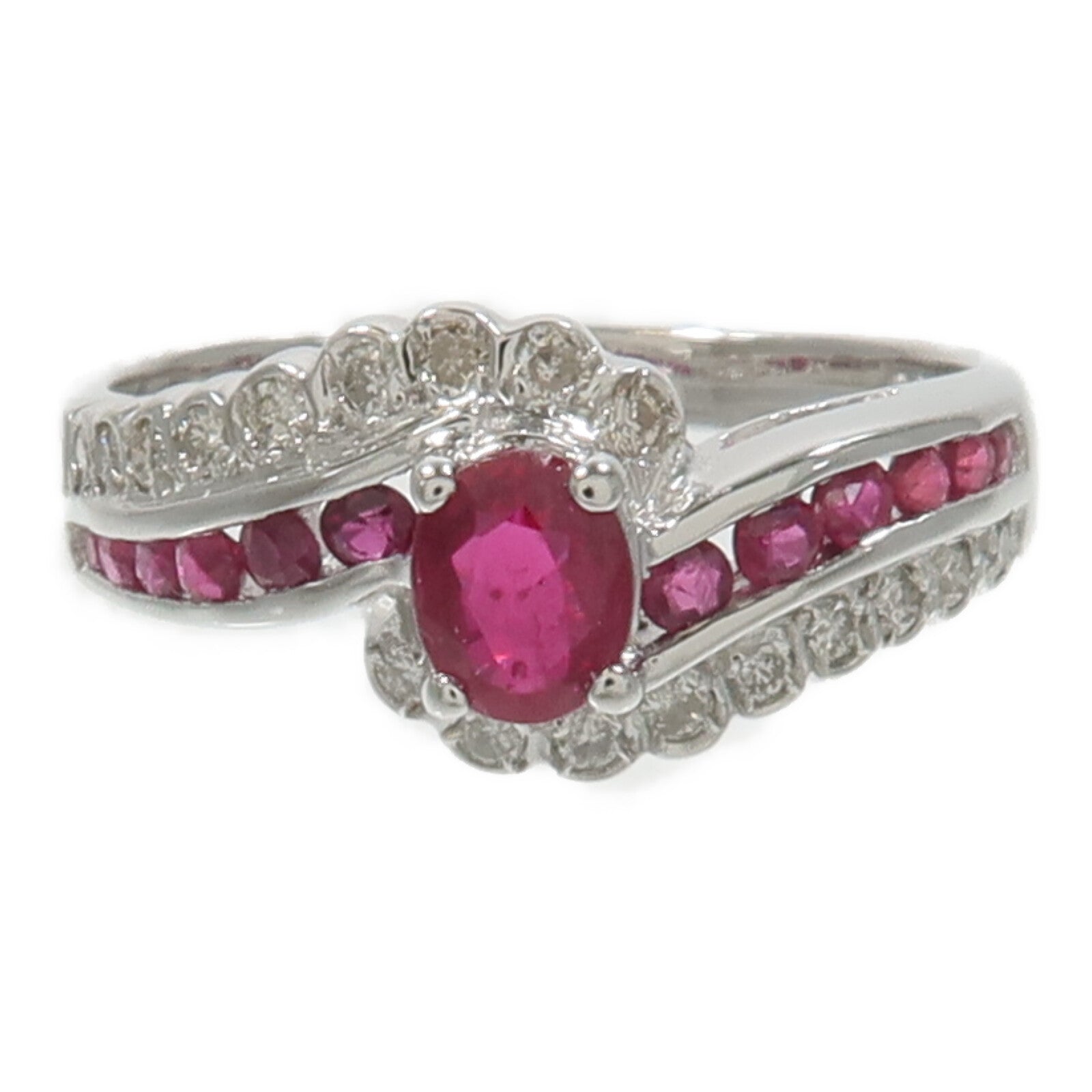 JEWELRY 18K白金Ruby Diamond Ring紅寶石/鑽石戒指