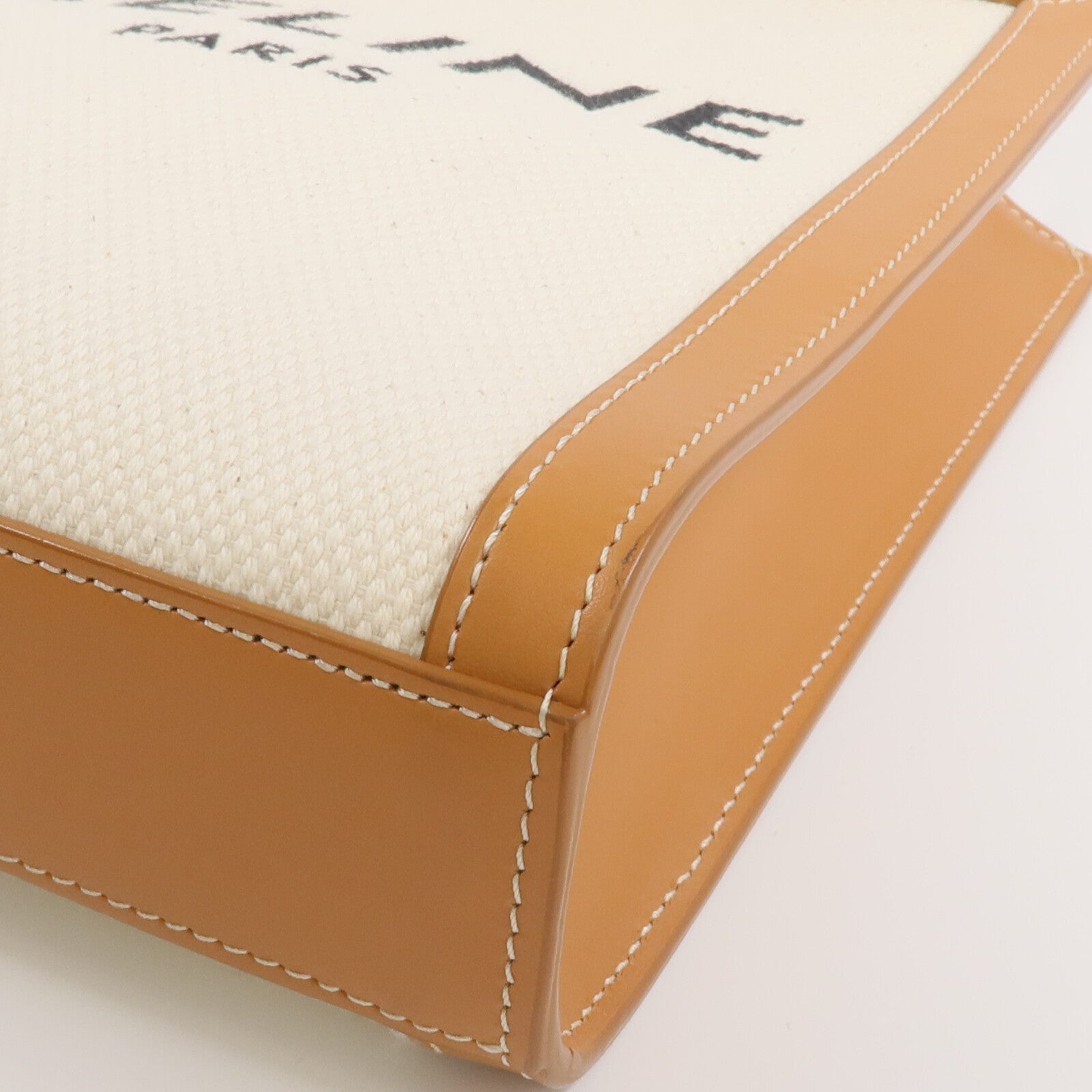 CELINE 帆布/牛皮皮革Mini Cabas Vertical金扣手挽肩背兩用袋