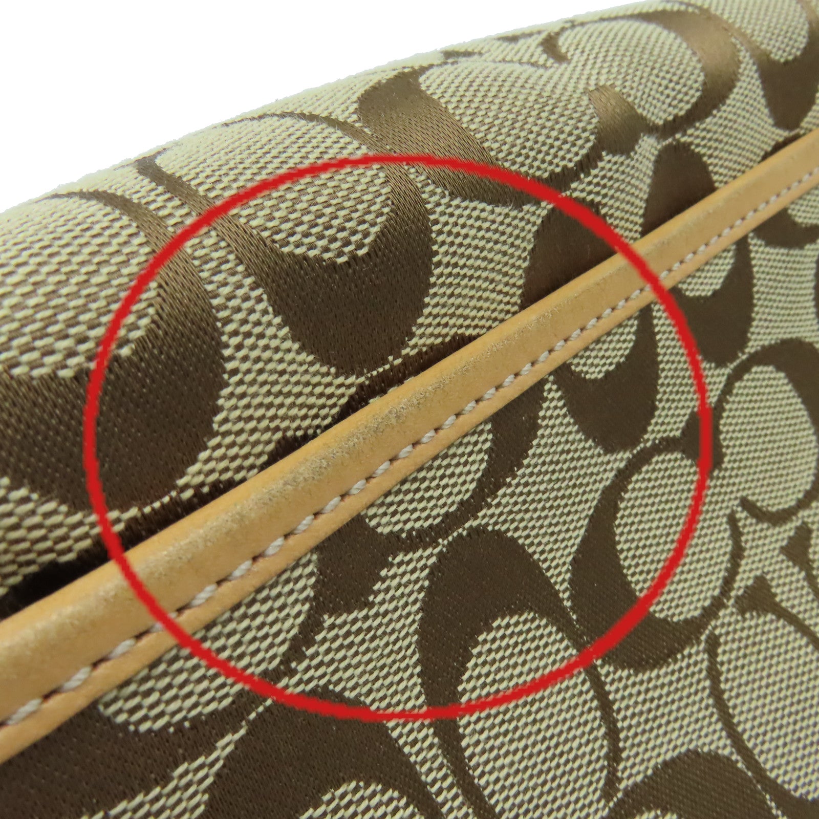 COACH 帆布Shoulder Bag銀扣肩背袋啡色