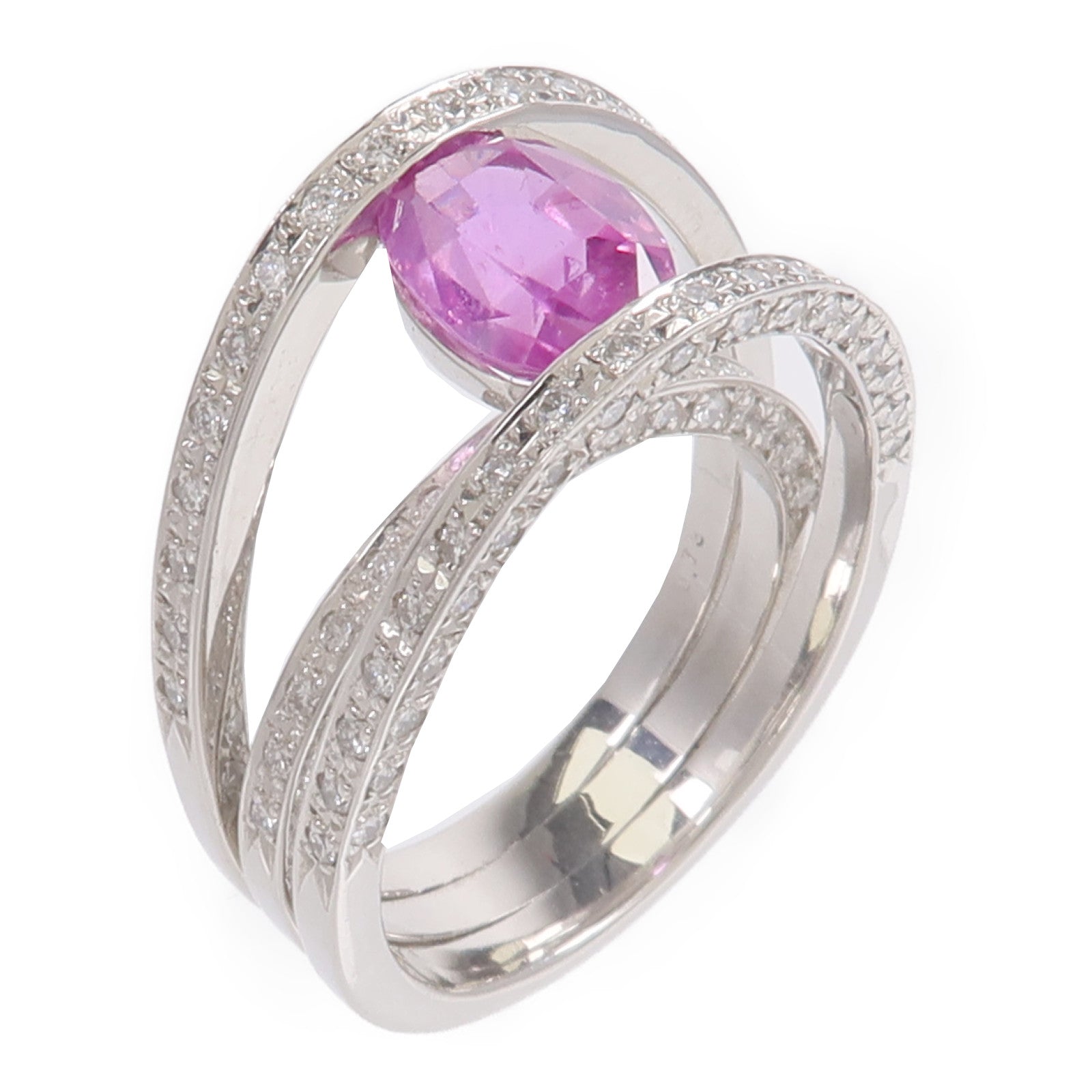 JEWELRY Pink Sapphire Diamond Ring粉紅藍寶石/鑽石戒指