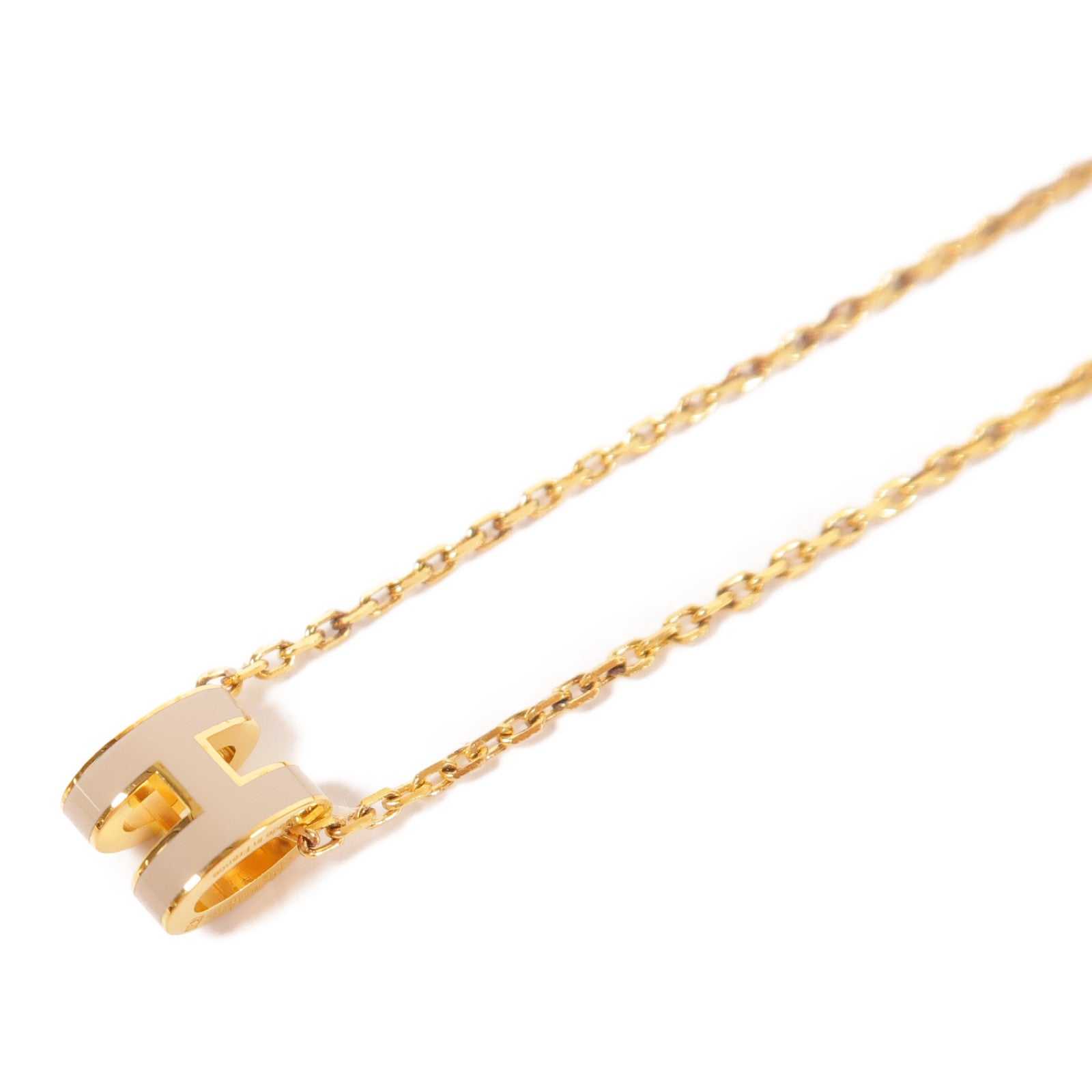 HERMES 金屬/琺瑯Mini POP H Necklace金扣項鏈Chai