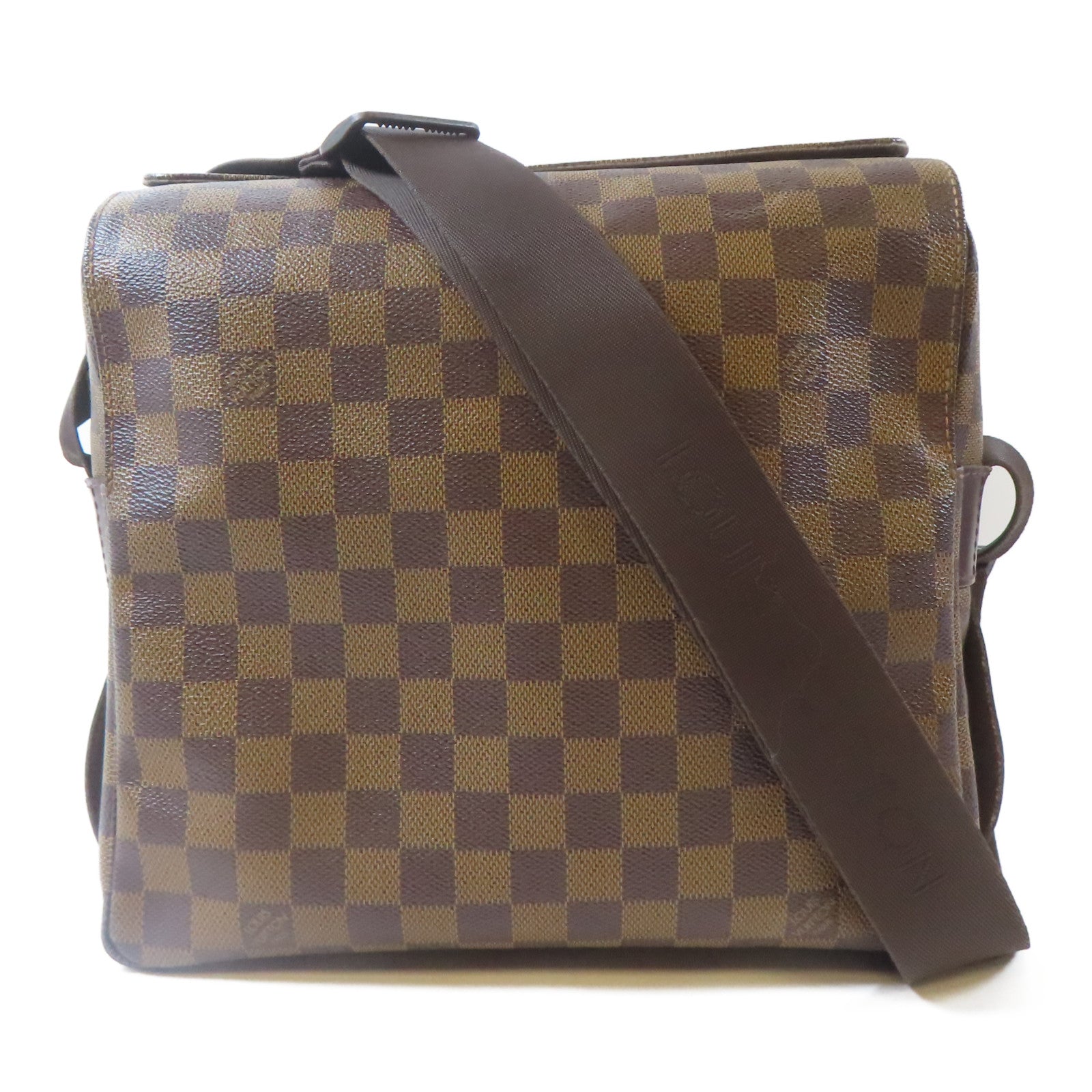 LOUIS VUITTON Damier Naviglio金扣肩背袋啡色