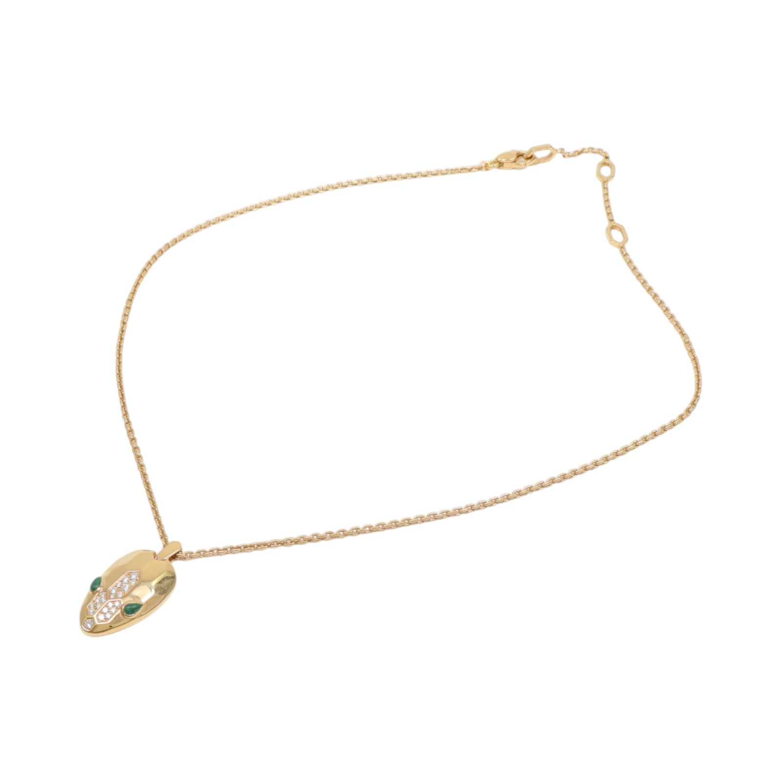 BVLGARI 18K玫瑰金Serpenti Seduttori Necklace孔雀石/鑽石項鍊