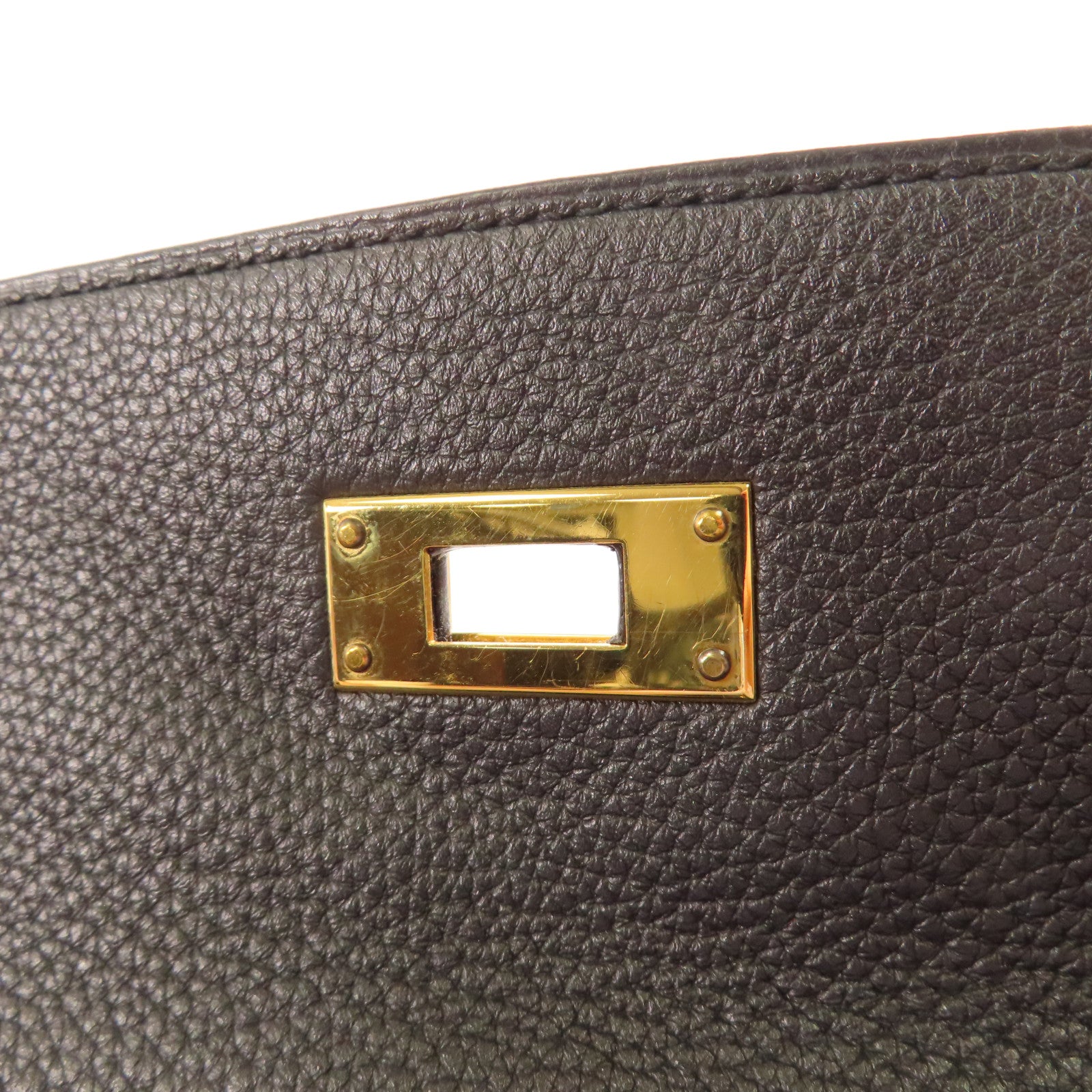 HERMES Togo皮革Kelly 28金扣手挽肩背兩用袋89 Noir