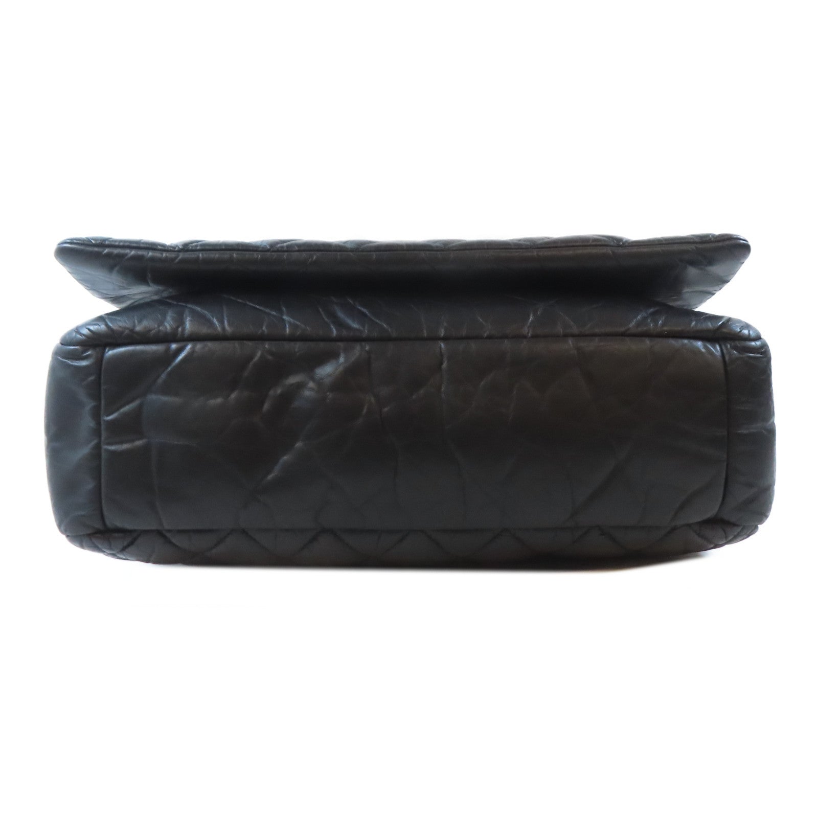 CHANEL 菱格尼龍Coco Cocoon Messenger Bag銀扣肩背袋黑色