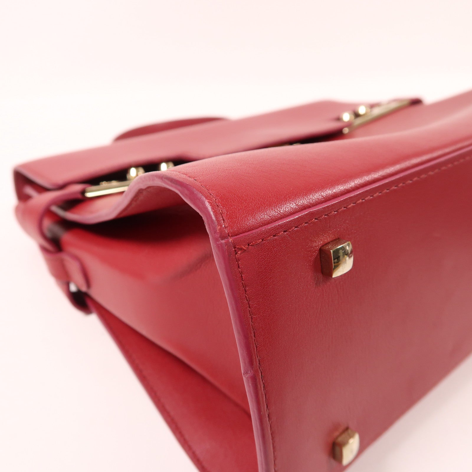 SELECTION 牛皮皮革Shoulder Bag金扣手挽肩背兩用袋