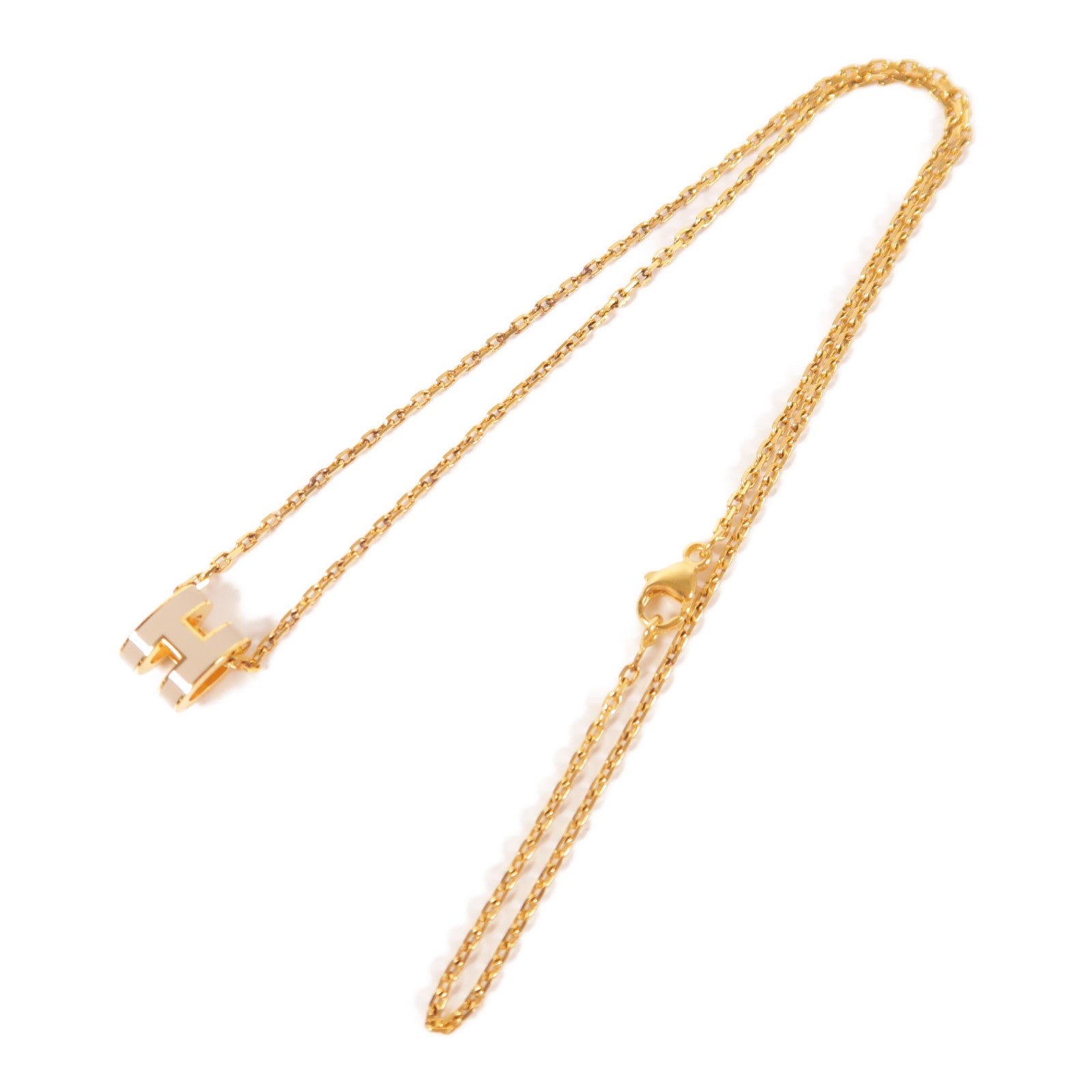 HERMES 金屬/琺瑯Mini POP H Necklace金扣項鏈Chai