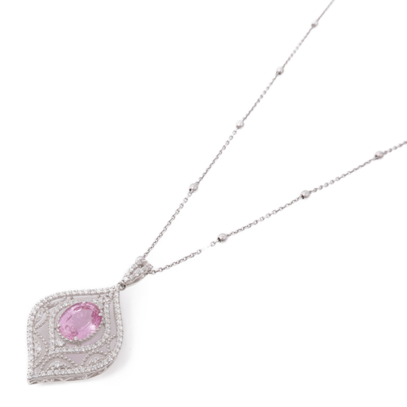 JEWELRY 【激減優惠】PT900鉑金Pink Sapphire Necklace項鍊