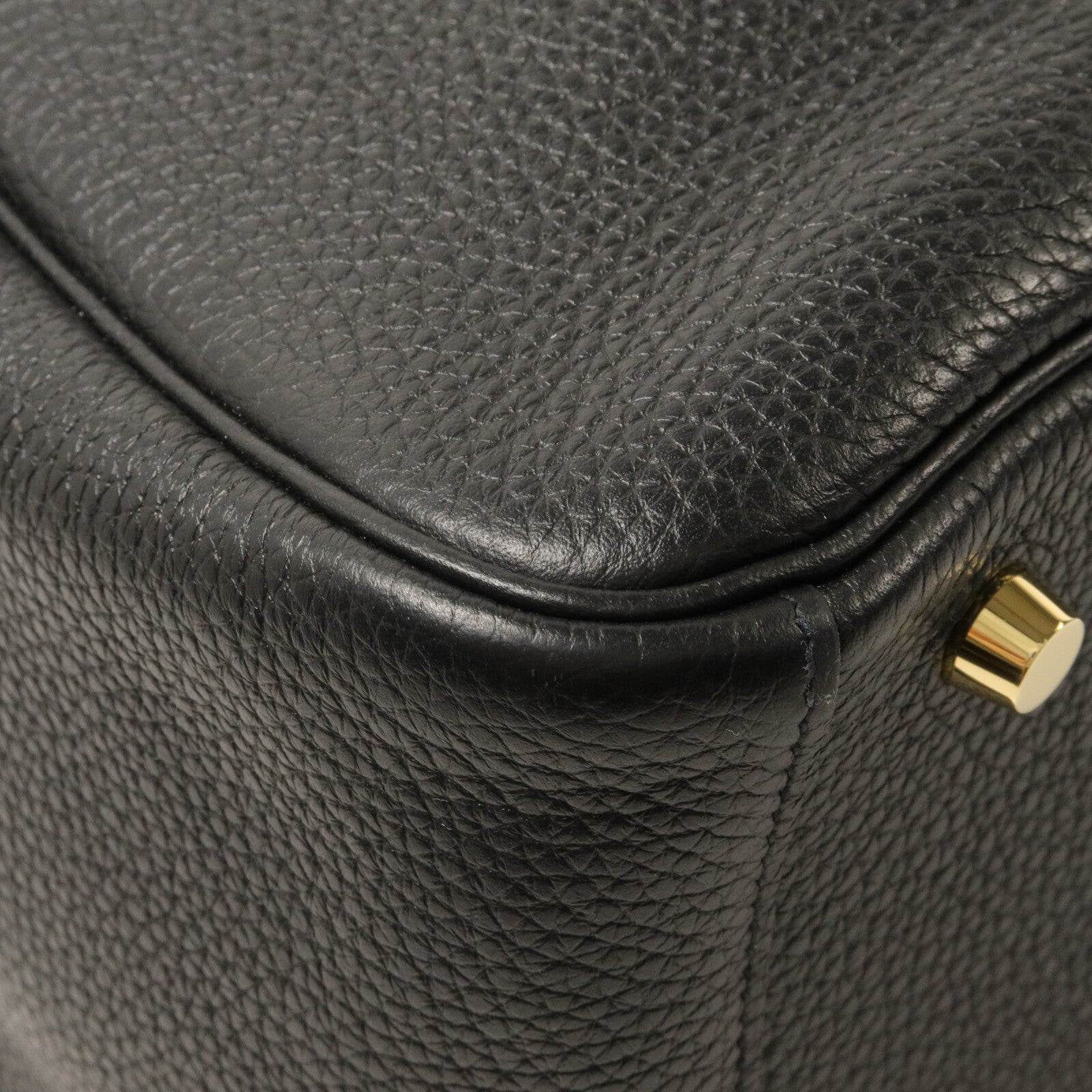 HERMES Clemence皮革Lindy 30手挽肩背兩用袋Noir
