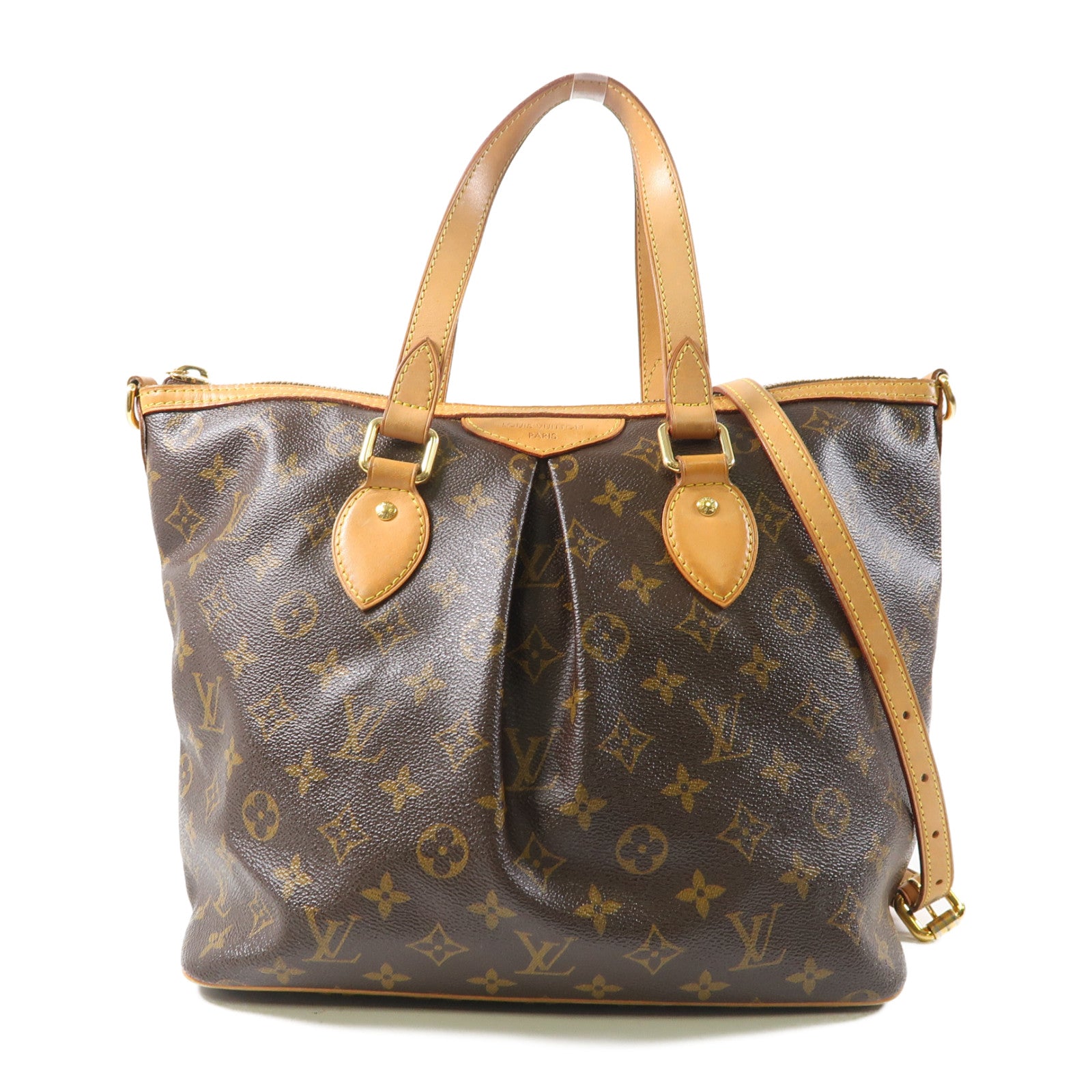 LOUIS VUITTON 【激減優惠】Monogram Palermo PM金扣手挽肩背兩用袋啡色