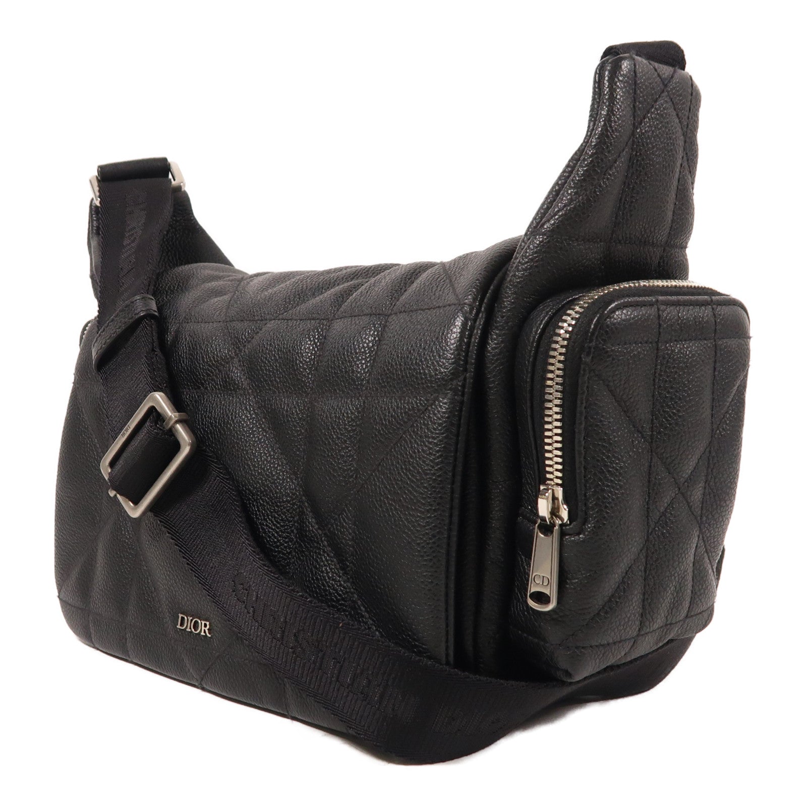 Dior 牛皮皮革Camera Bag銀扣肩背袋