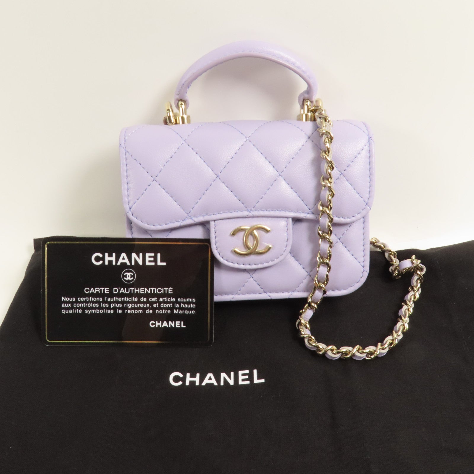 CHANEL 羊皮皮革Shoulder Bag金扣鏈帶手挽肩背兩用袋