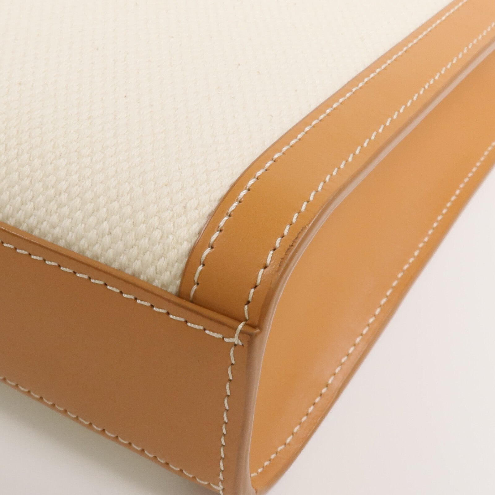 CELINE 帆布/牛皮皮革Mini Cabas Vertical金扣手挽肩背兩用袋