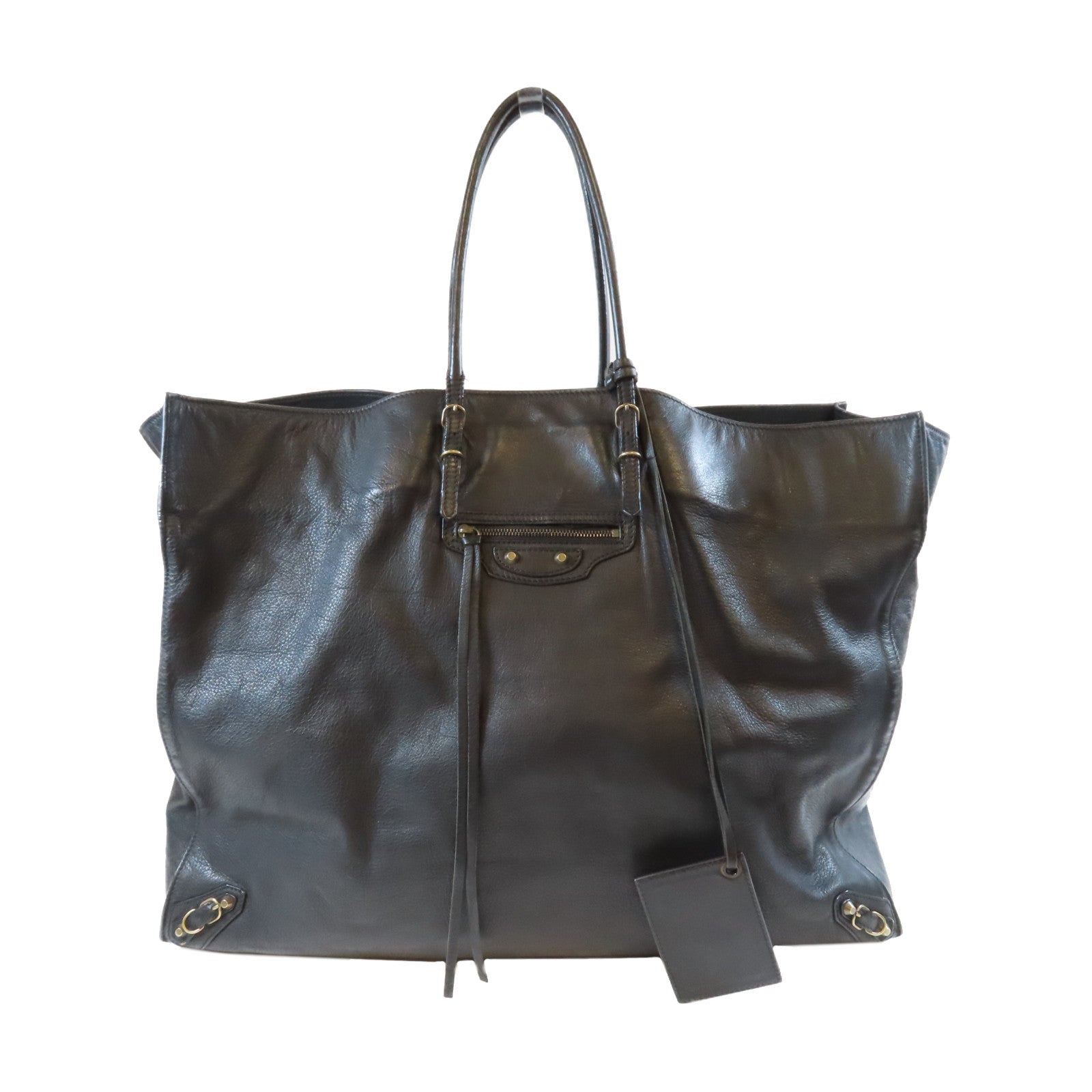 BALENCIAGA 【激減優惠】牛皮皮革Tote Bag金扣手挽袋黑色