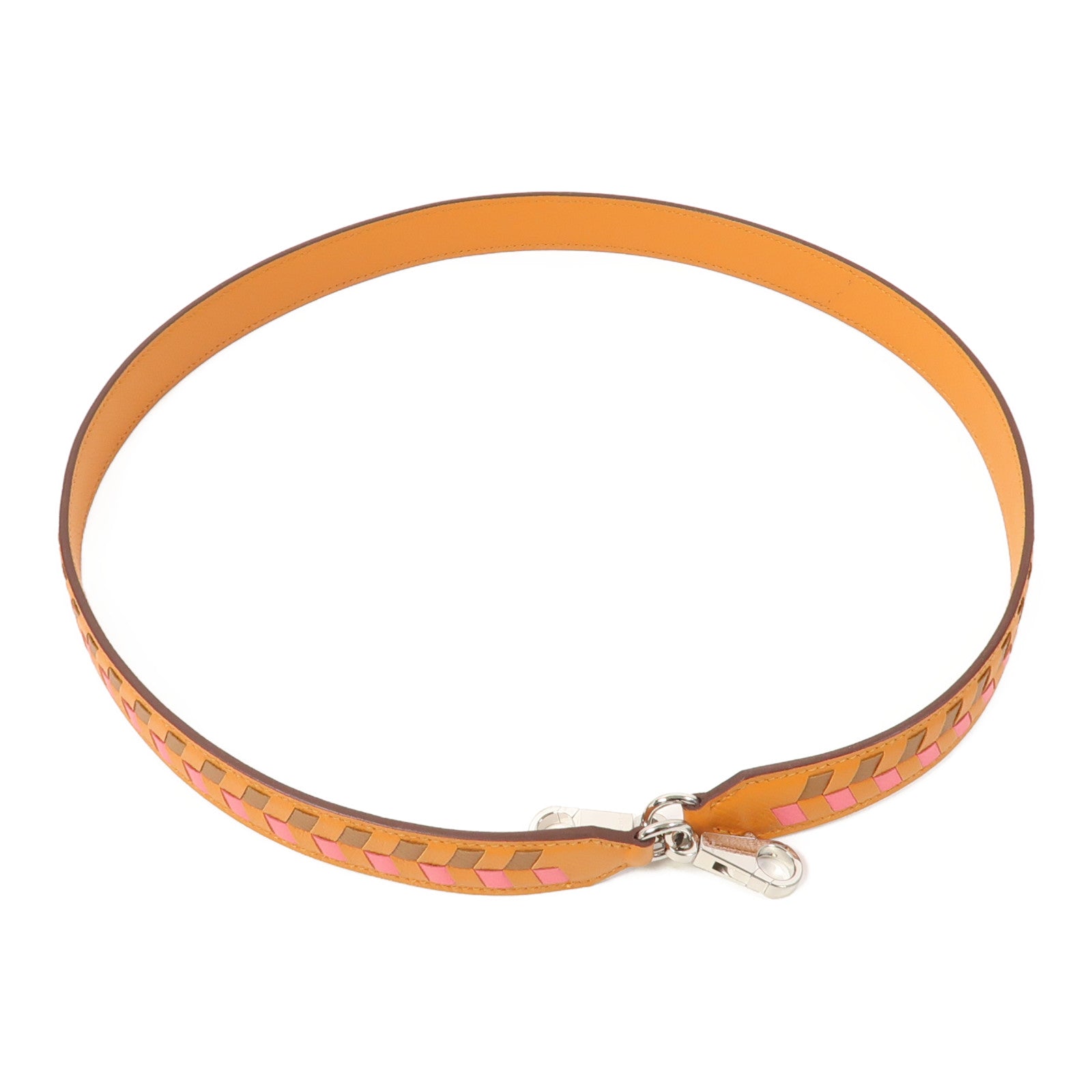 HERMES 【激減優惠】Epsom皮革Strap銀扣肩背帶橙色
