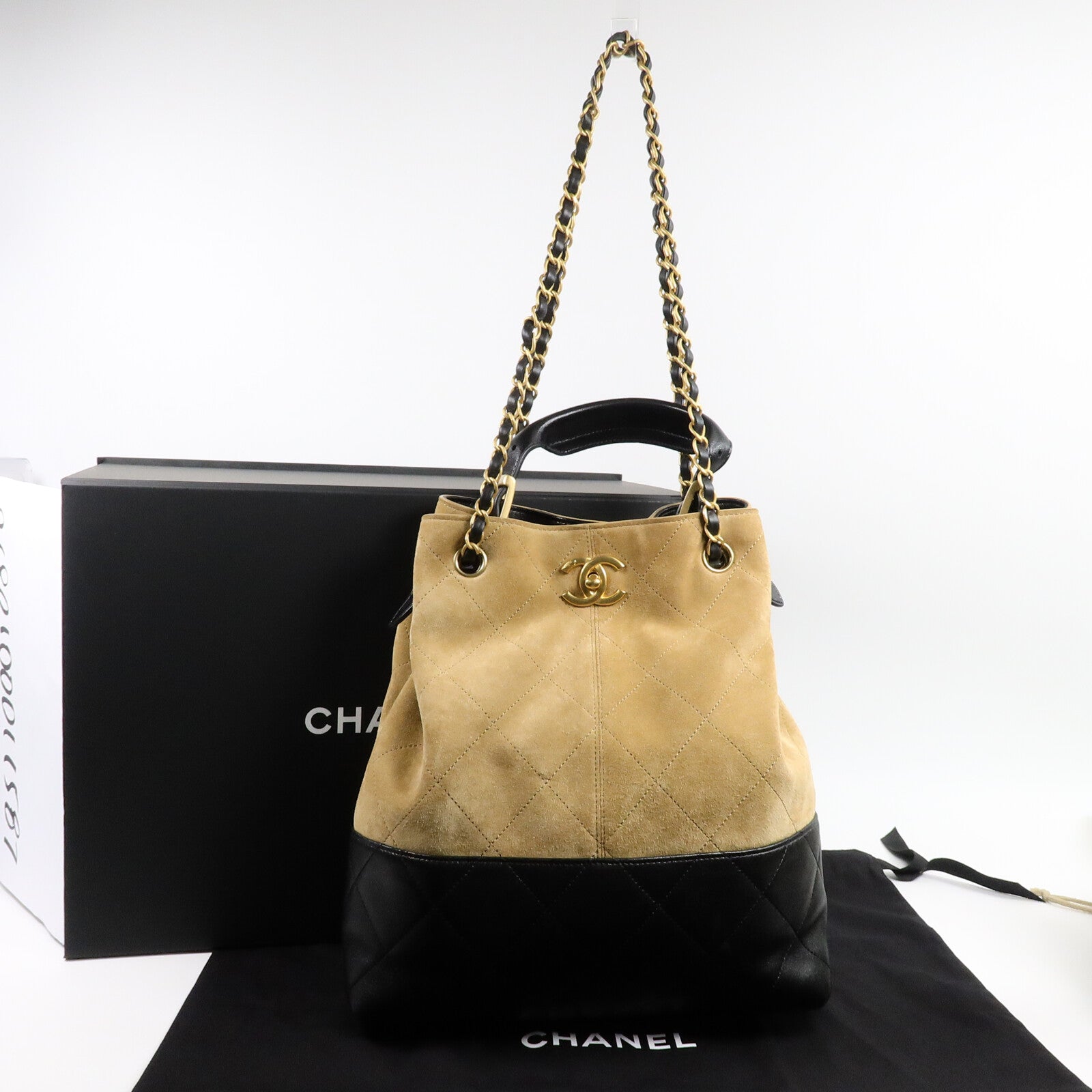 CHANEL 麂皮皮革25A Suede Hobo手挽肩背兩用袋