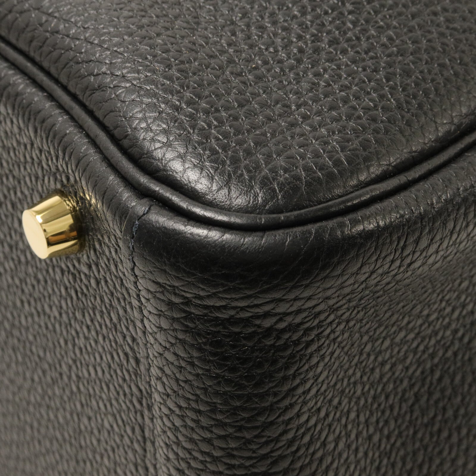 HERMES Clemence皮革Lindy 30手挽肩背兩用袋Noir