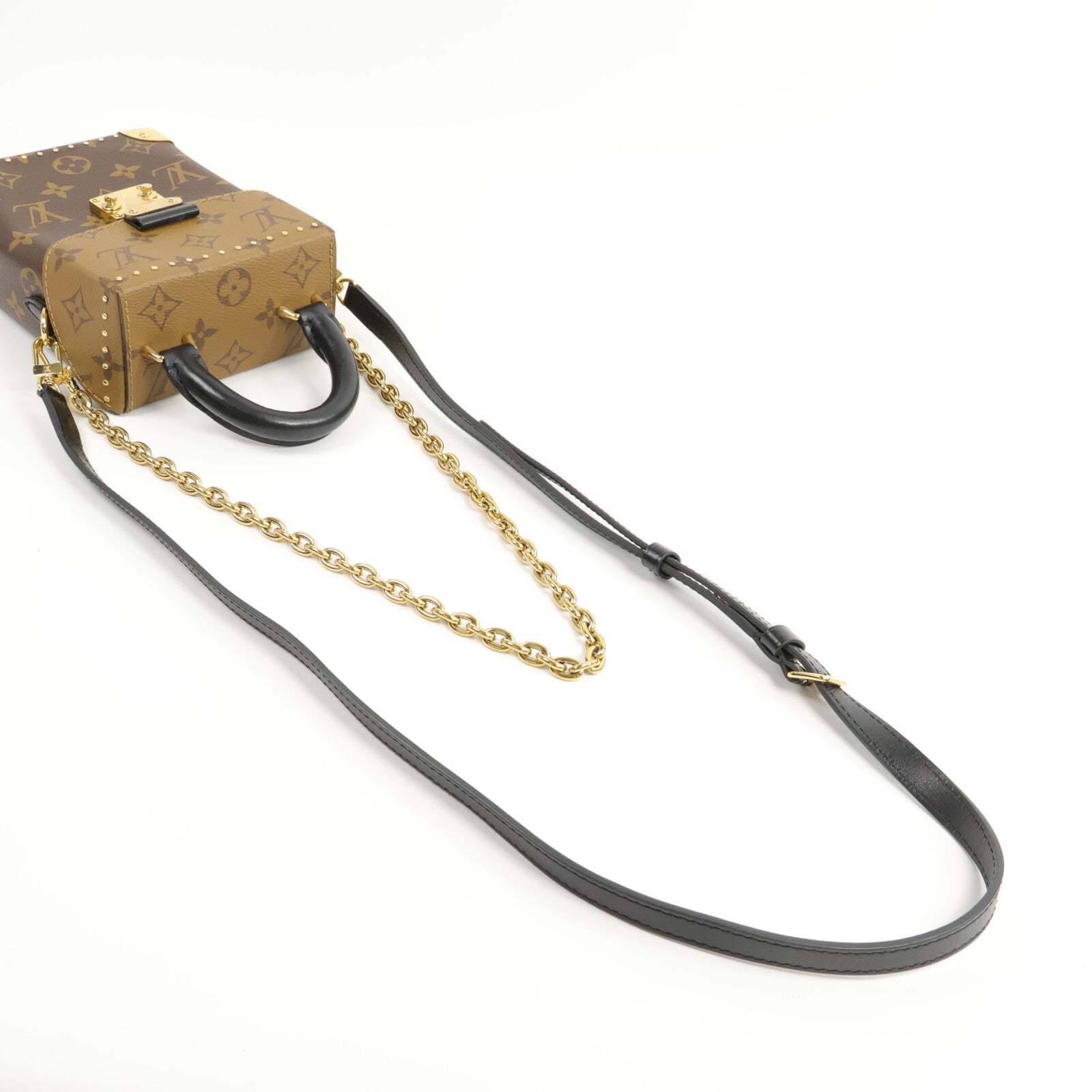 LOUIS VUITTON Monogram Reverse Camera Box鏈帶手挽肩背兩用袋
