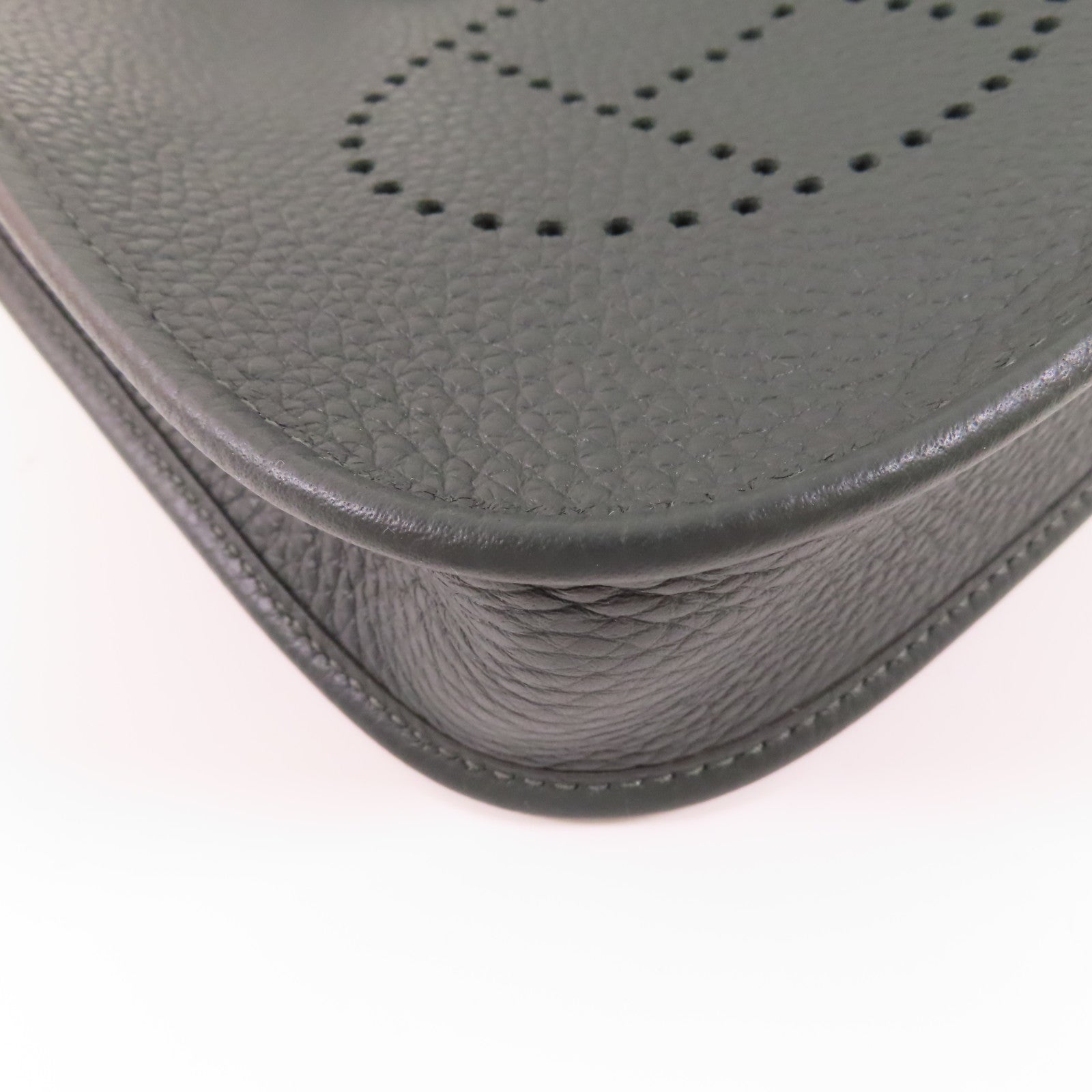 HERMES Clemence皮革Evelyne TPM銀扣肩背袋Vert Amande