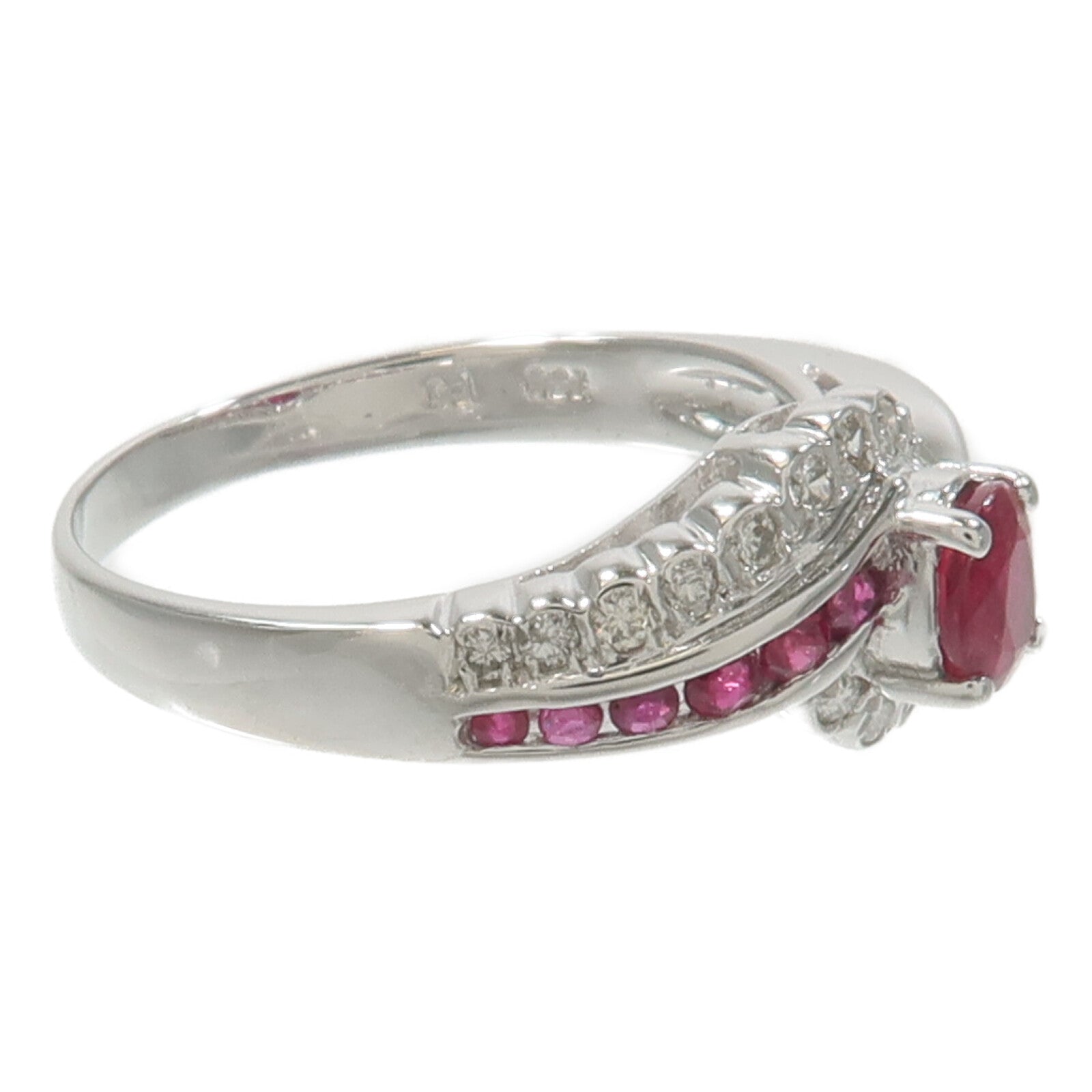 JEWELRY 18K白金Ruby Diamond Ring紅寶石/鑽石戒指