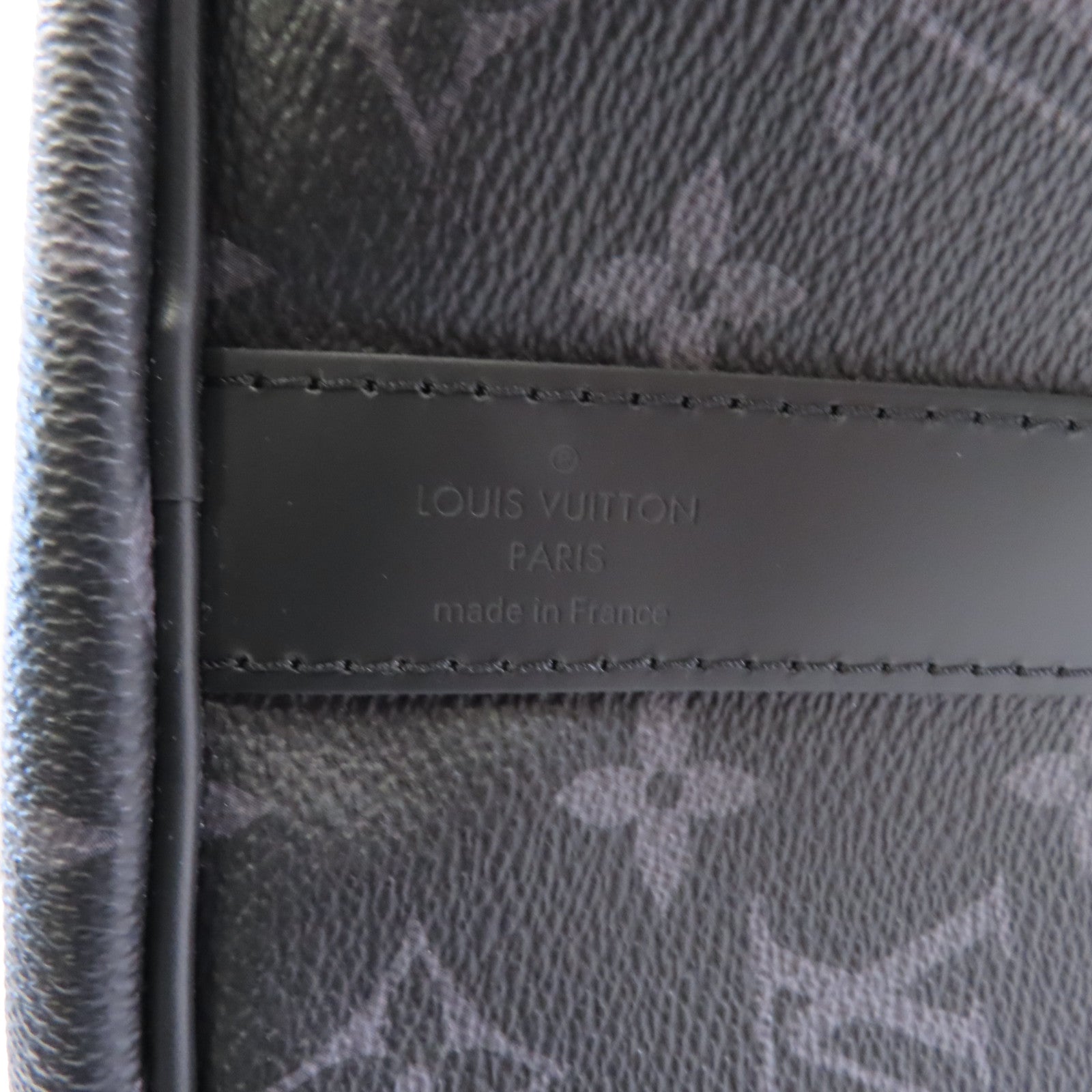 LOUIS VUITTON Monogram Eclipse Keepall Bandouliere 45銀扣手挽肩背兩用袋黑色