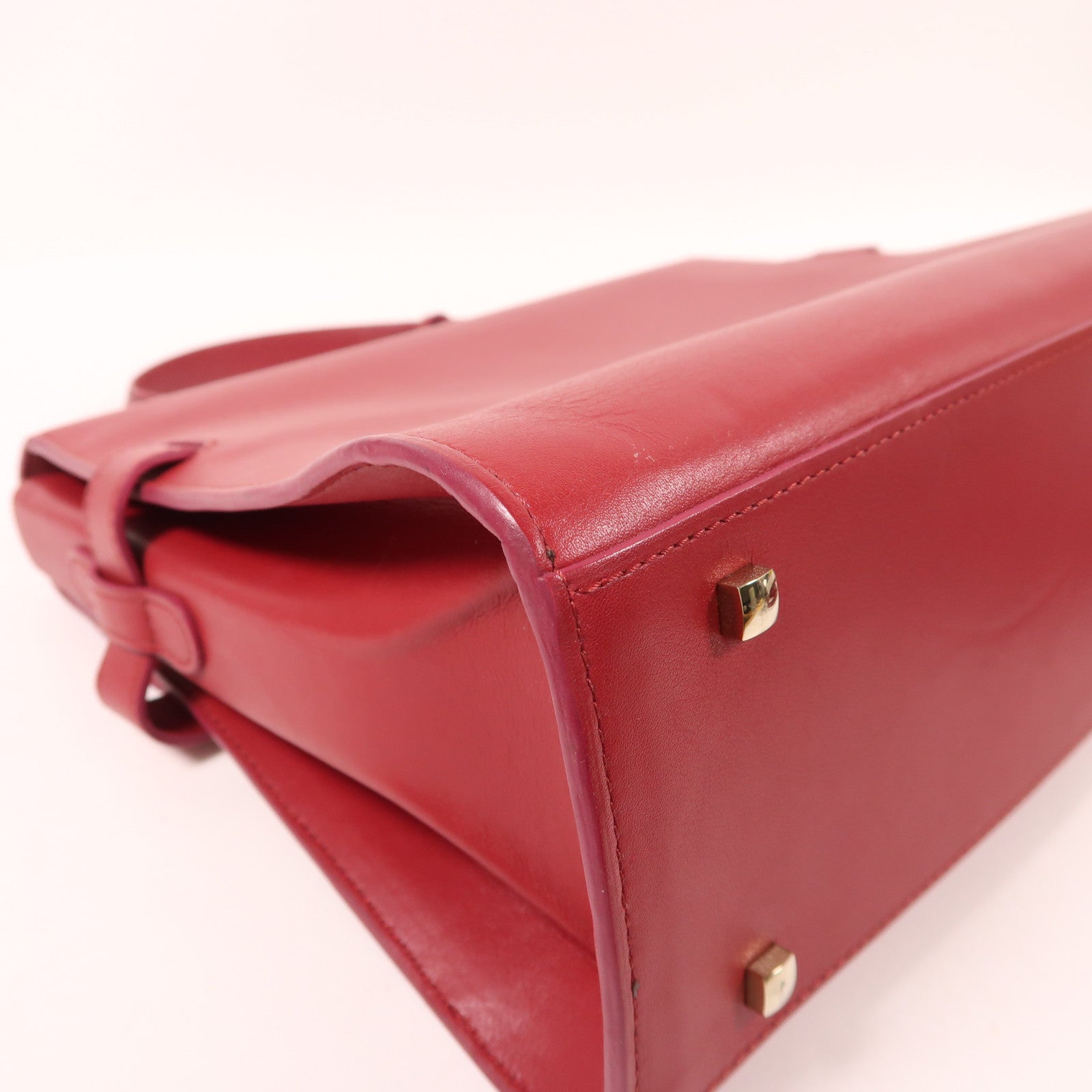 SELECTION 牛皮皮革Shoulder Bag金扣手挽肩背兩用袋