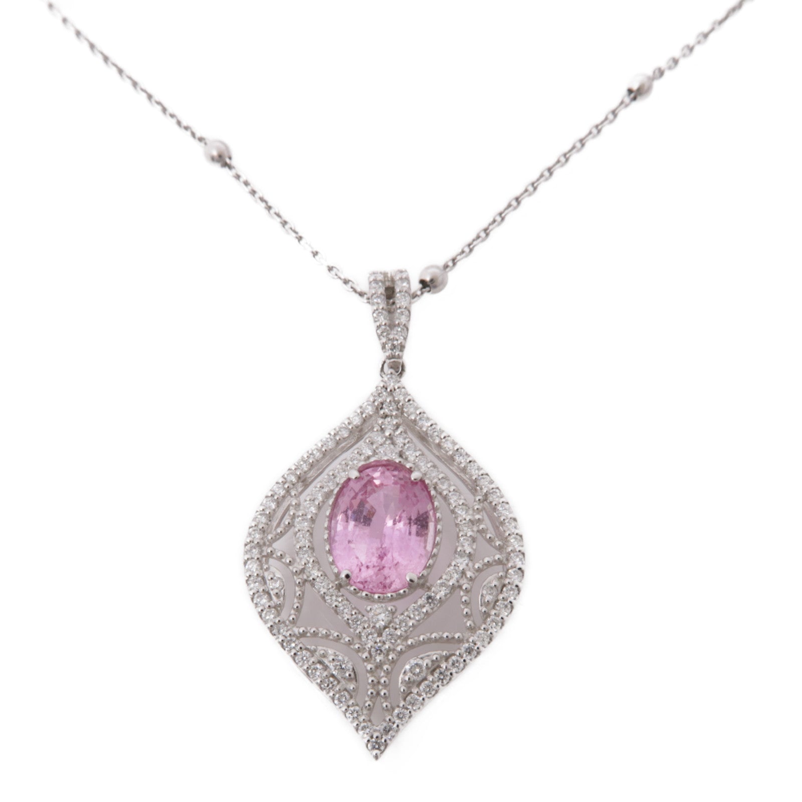 JEWELRY JEWELRY Pink Sapphire Necklace PT900 Platinum