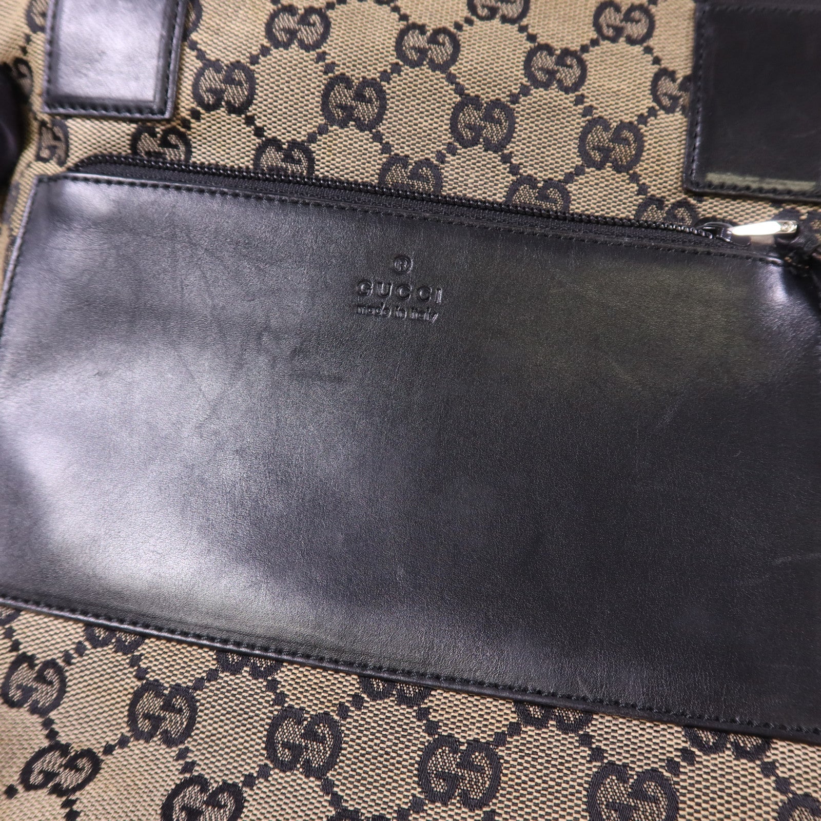 GUCCI 帆布Shoulder Bag銀扣肩背袋