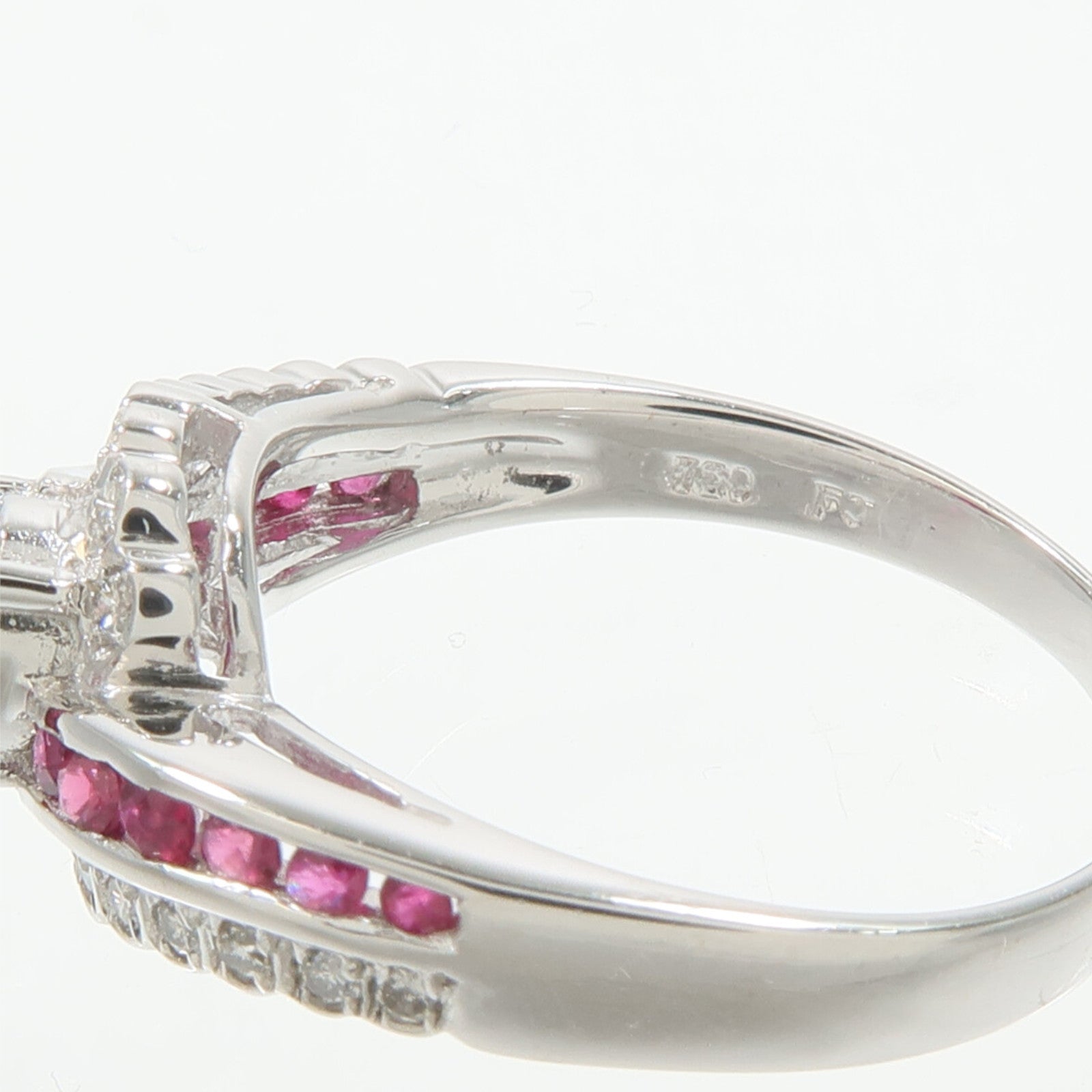 JEWELRY 18K白金Ruby Diamond Ring紅寶石/鑽石戒指